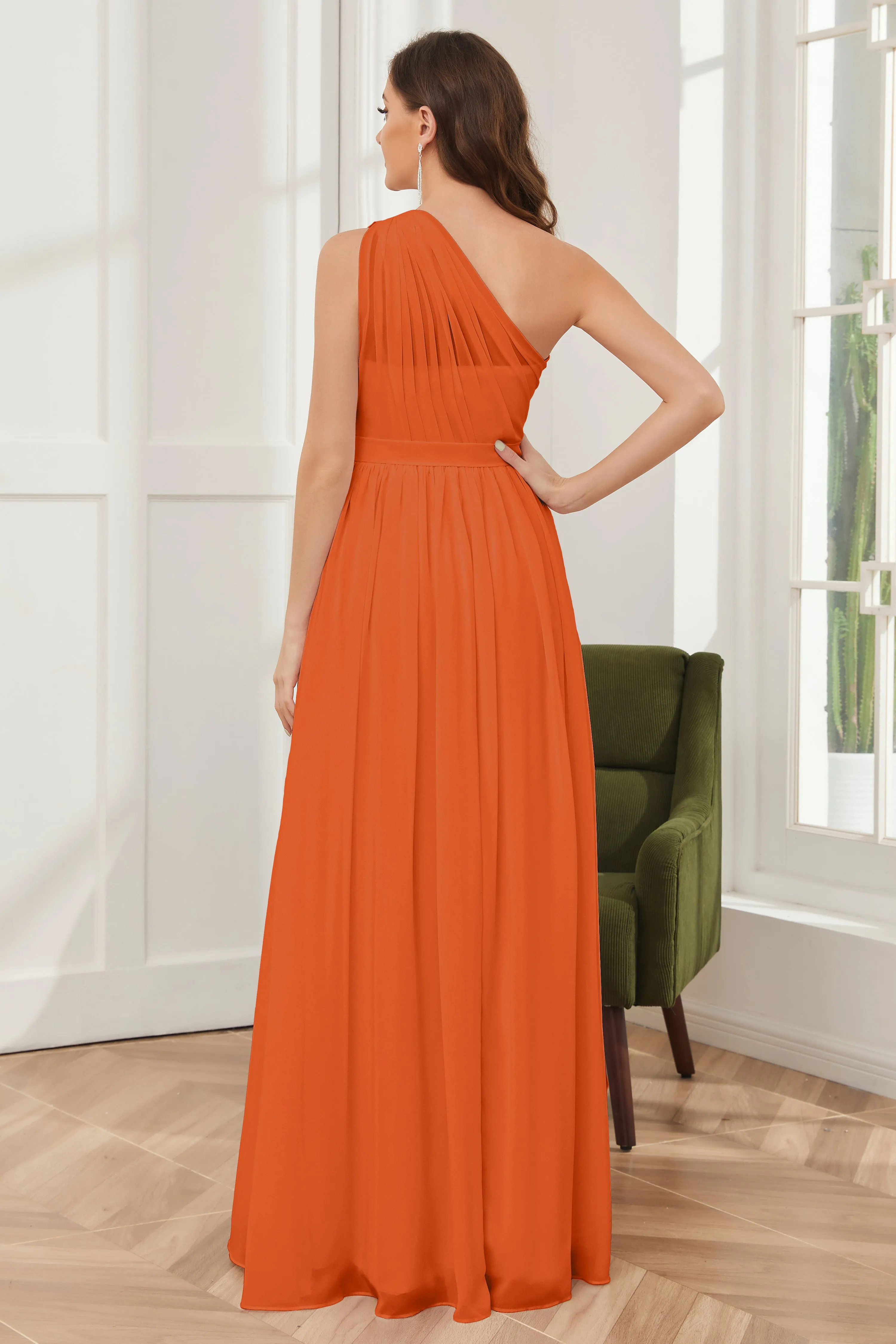 One Shoulder Chiffon Bridesmaid Dresses