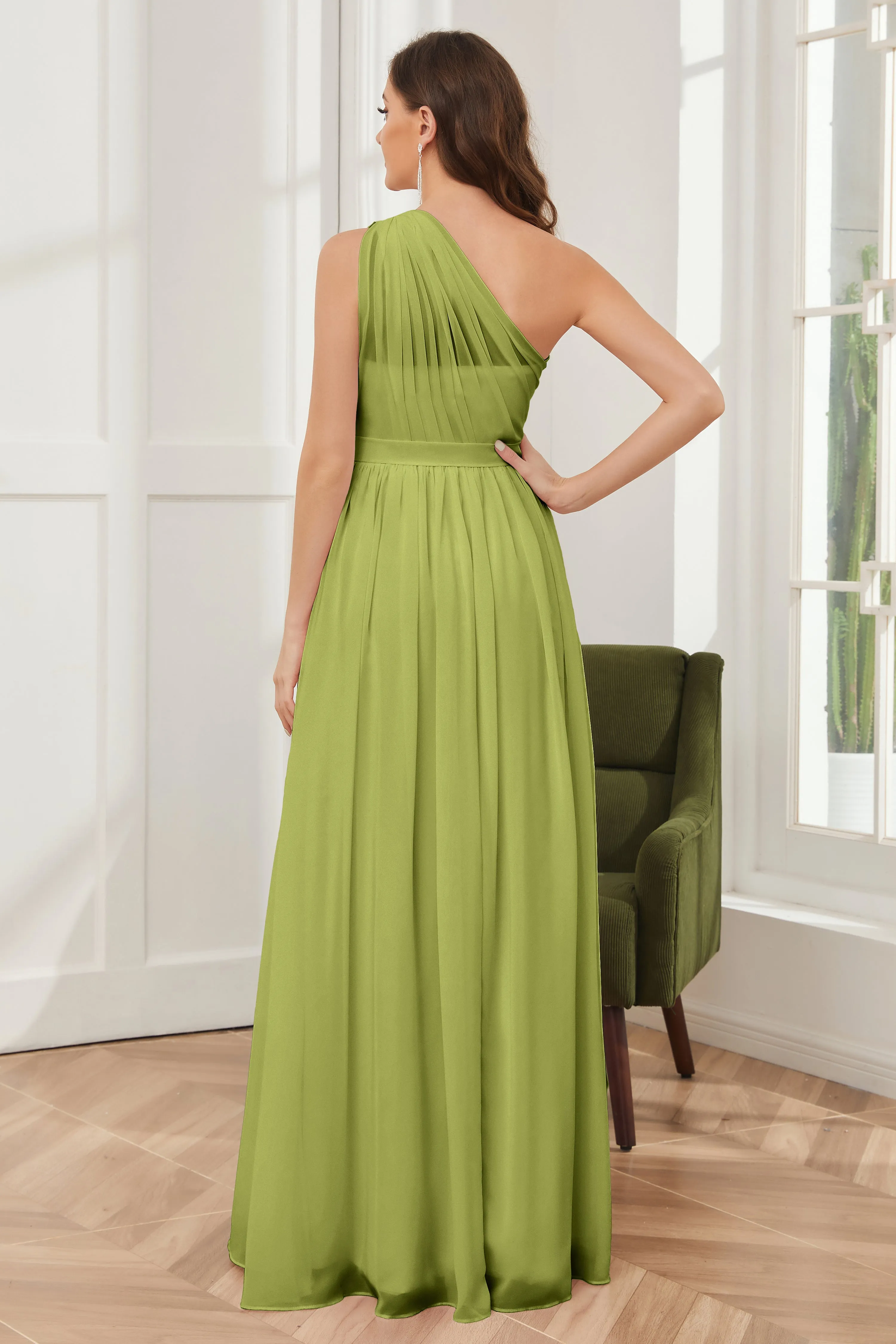 One Shoulder Chiffon Bridesmaid Dresses