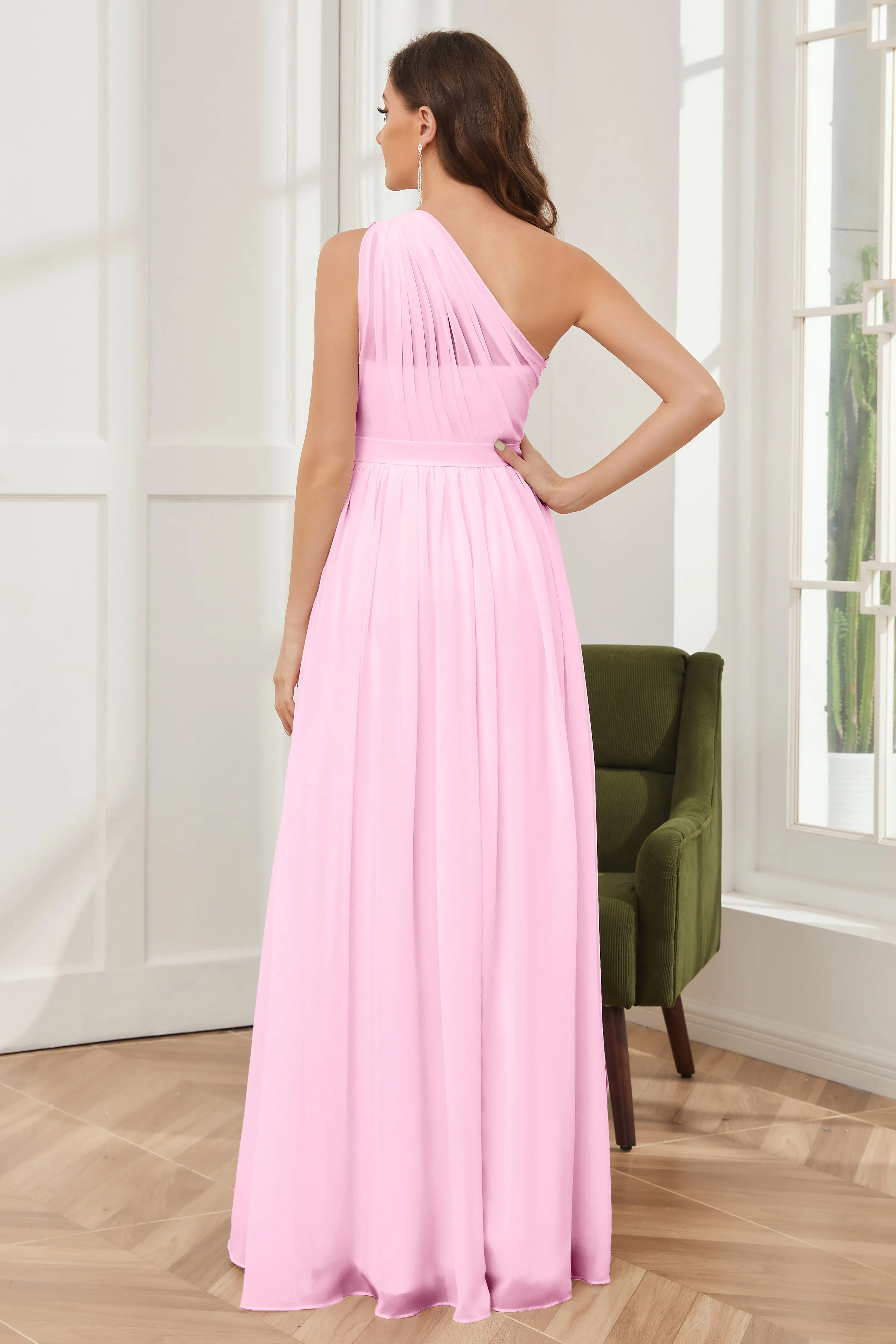 One Shoulder Chiffon Bridesmaid Dresses