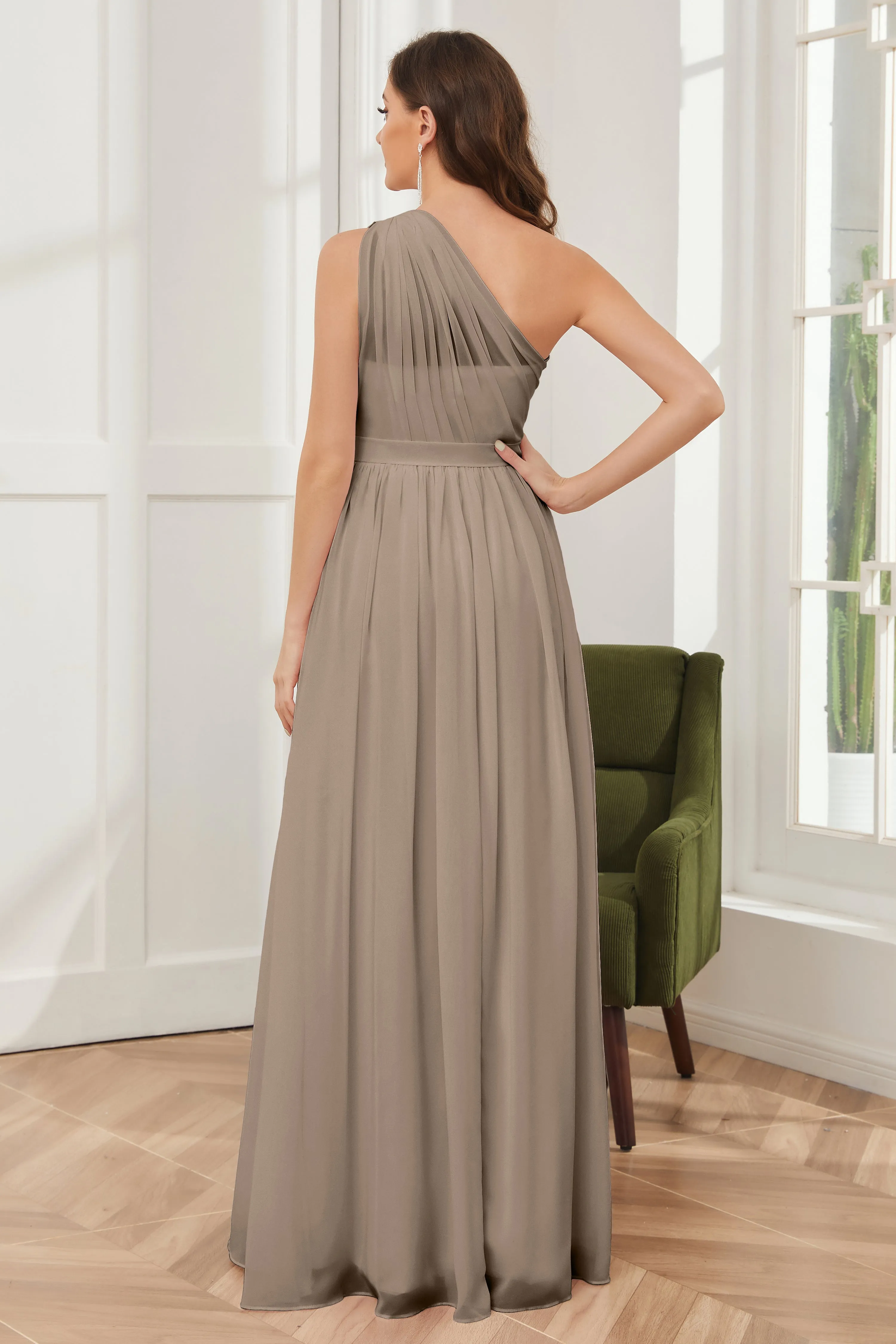 One Shoulder Chiffon Bridesmaid Dresses