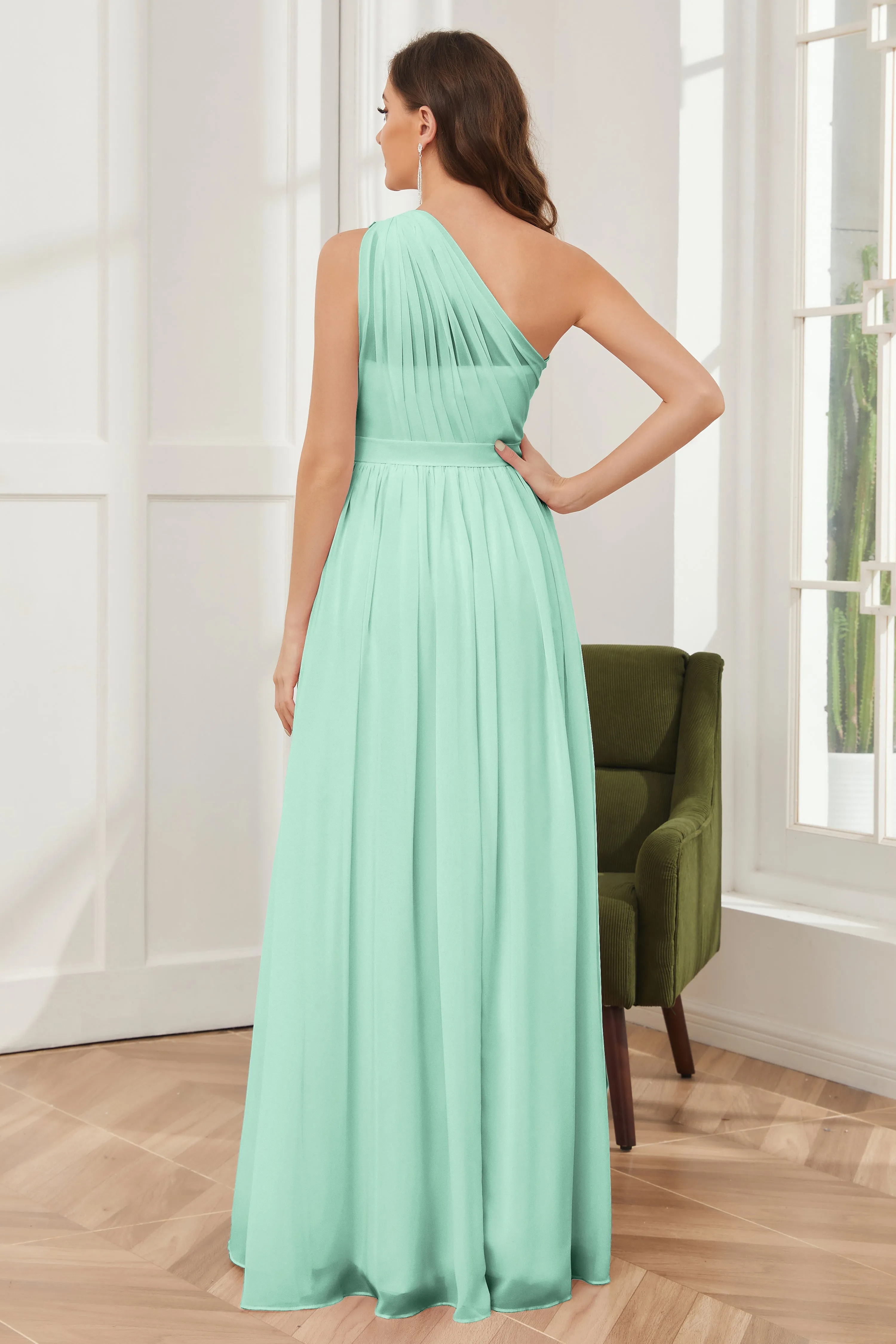 One Shoulder Chiffon Bridesmaid Dresses