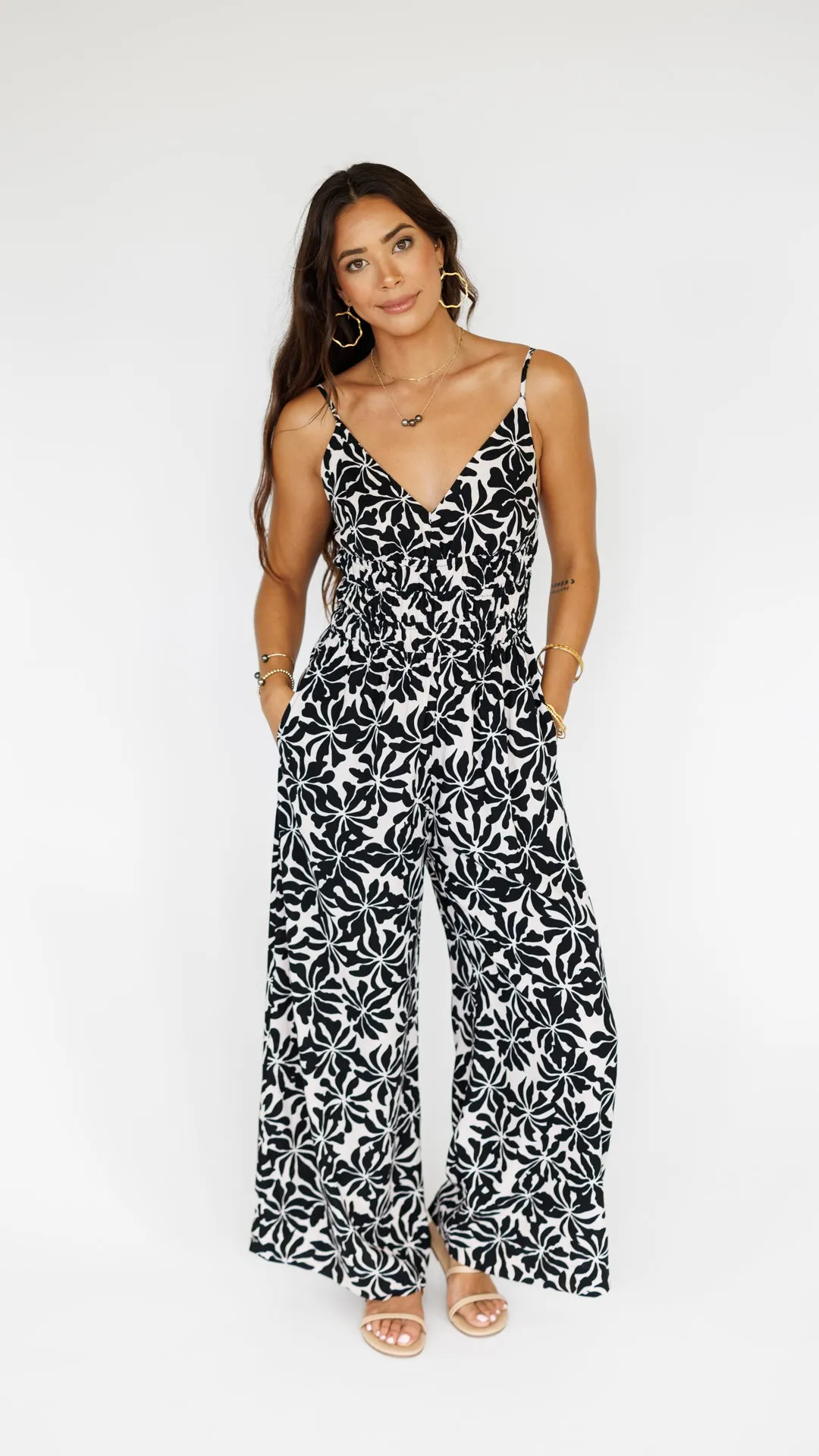 Opal Jumpsuit / Aloha Black