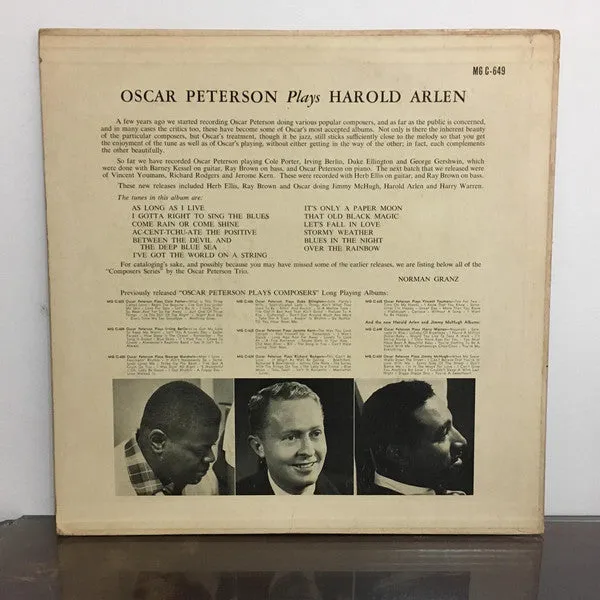 Oscar Peterson - Oscar Peterson Plays Harold Arlen (LP, Album, Mono) (VG )