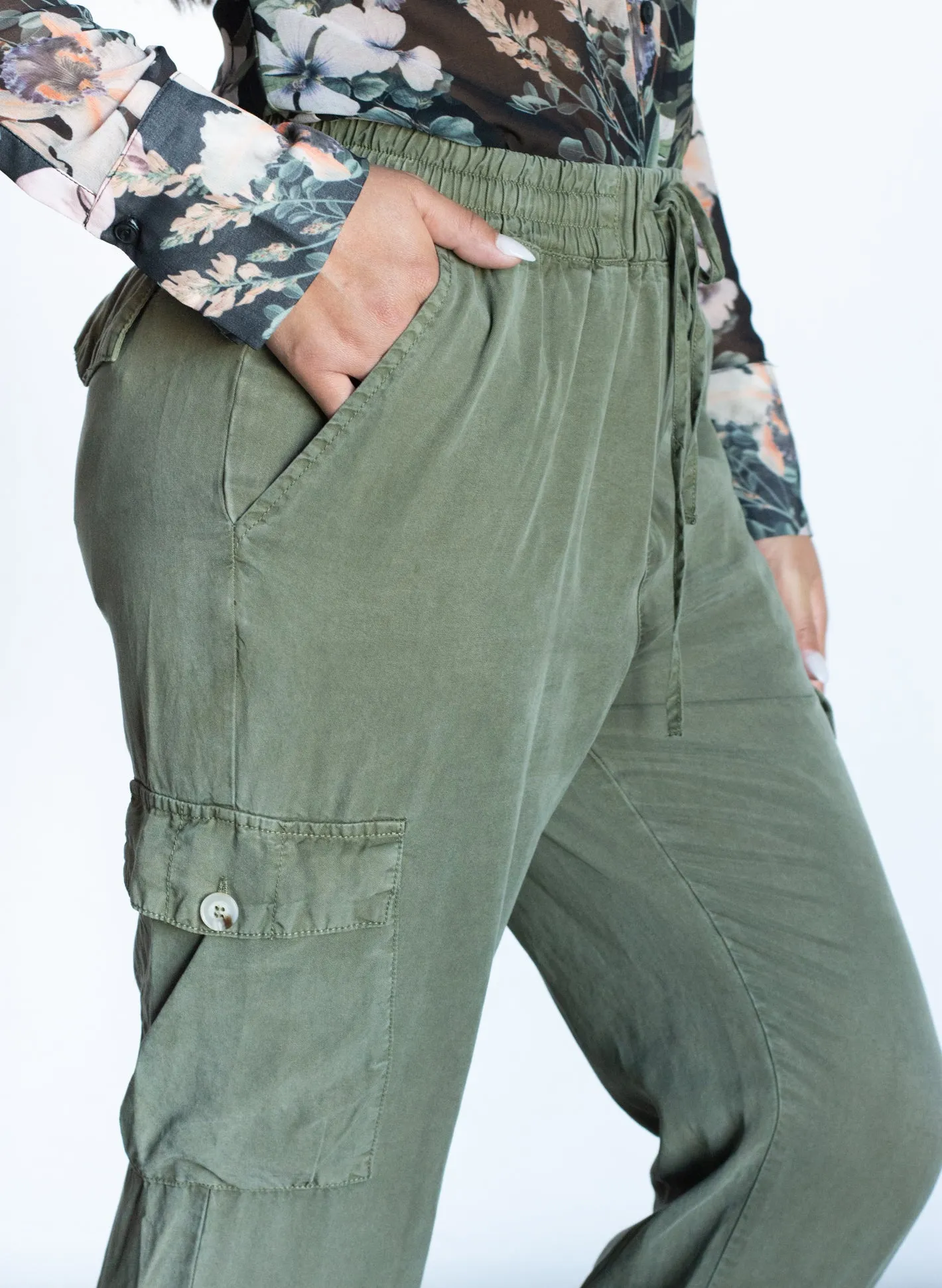 Out Of Office Olive Green Cargo Pants