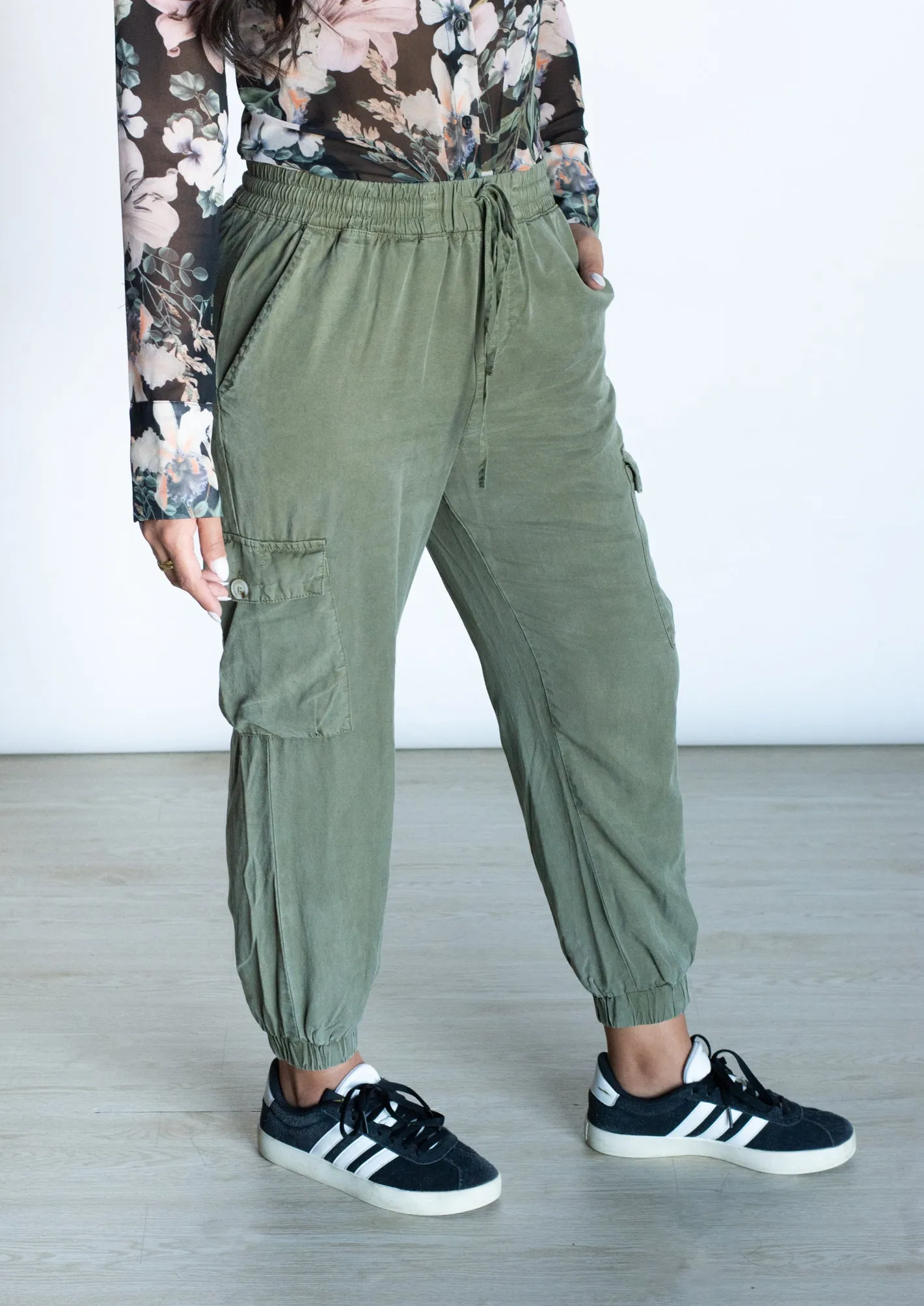 Out Of Office Olive Green Cargo Pants