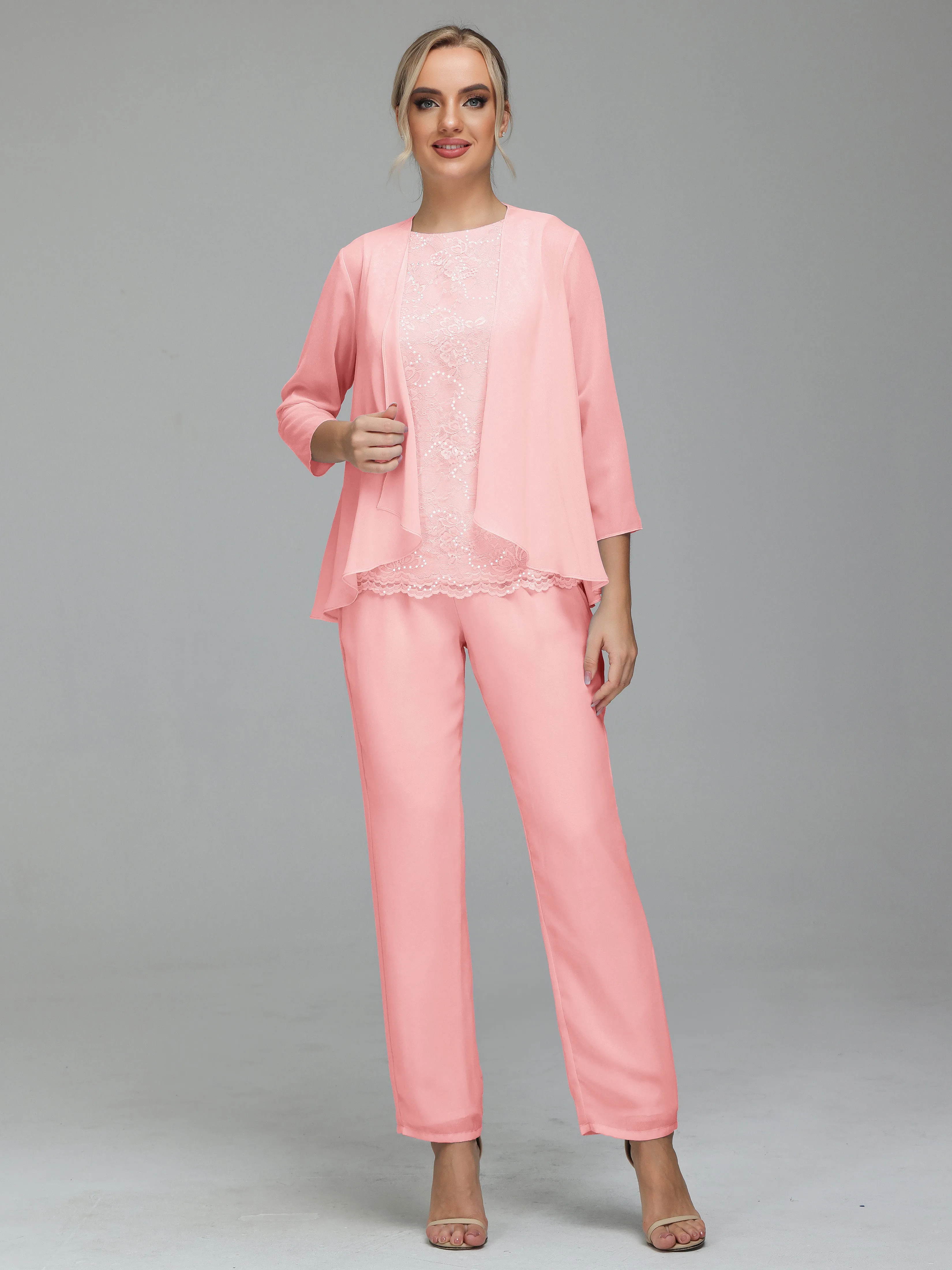 Pantsuit Separates Floor length Chiffon Mother of the Bride Dress