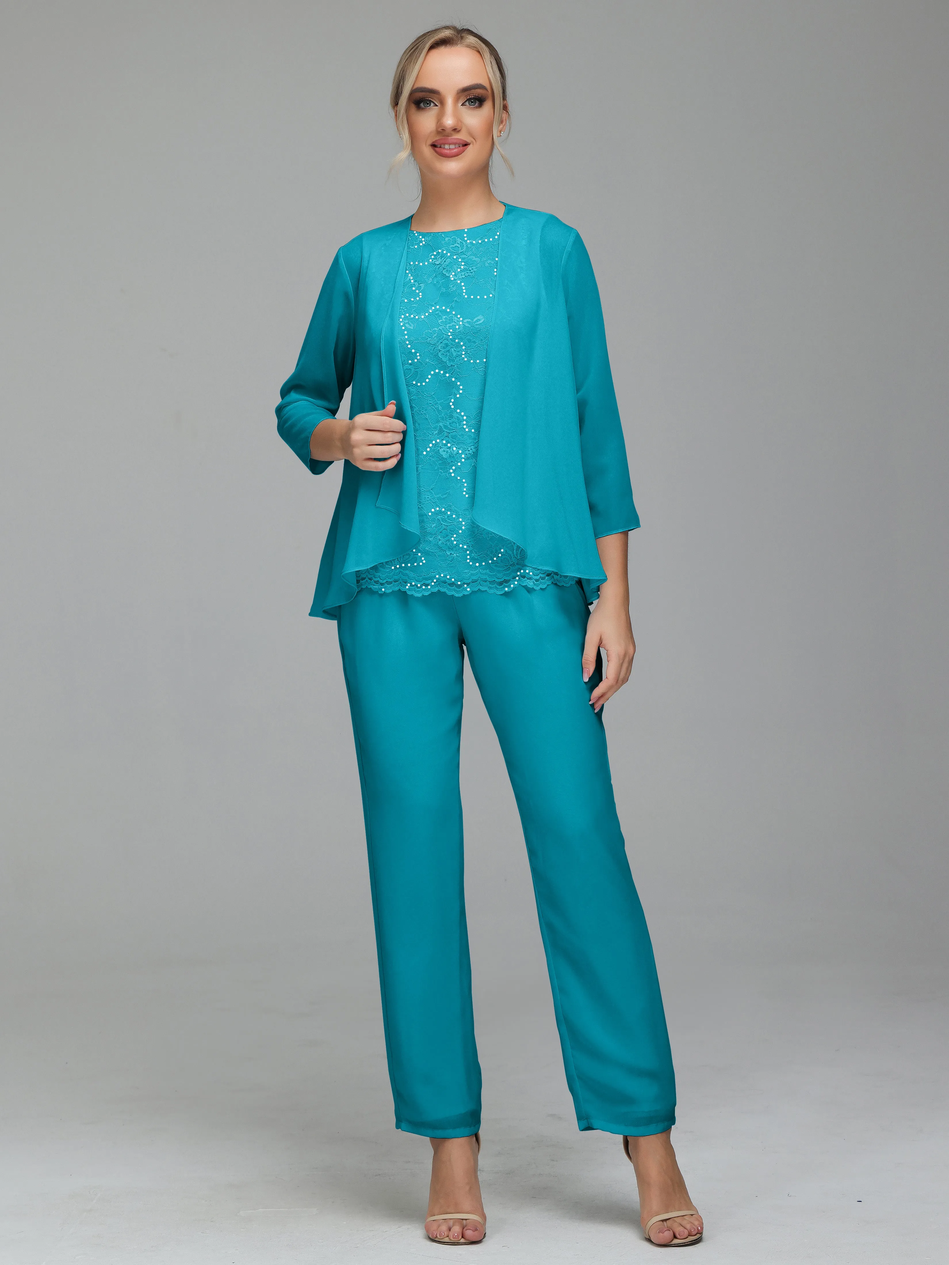 Pantsuit Separates Floor length Chiffon Mother of the Bride Dress