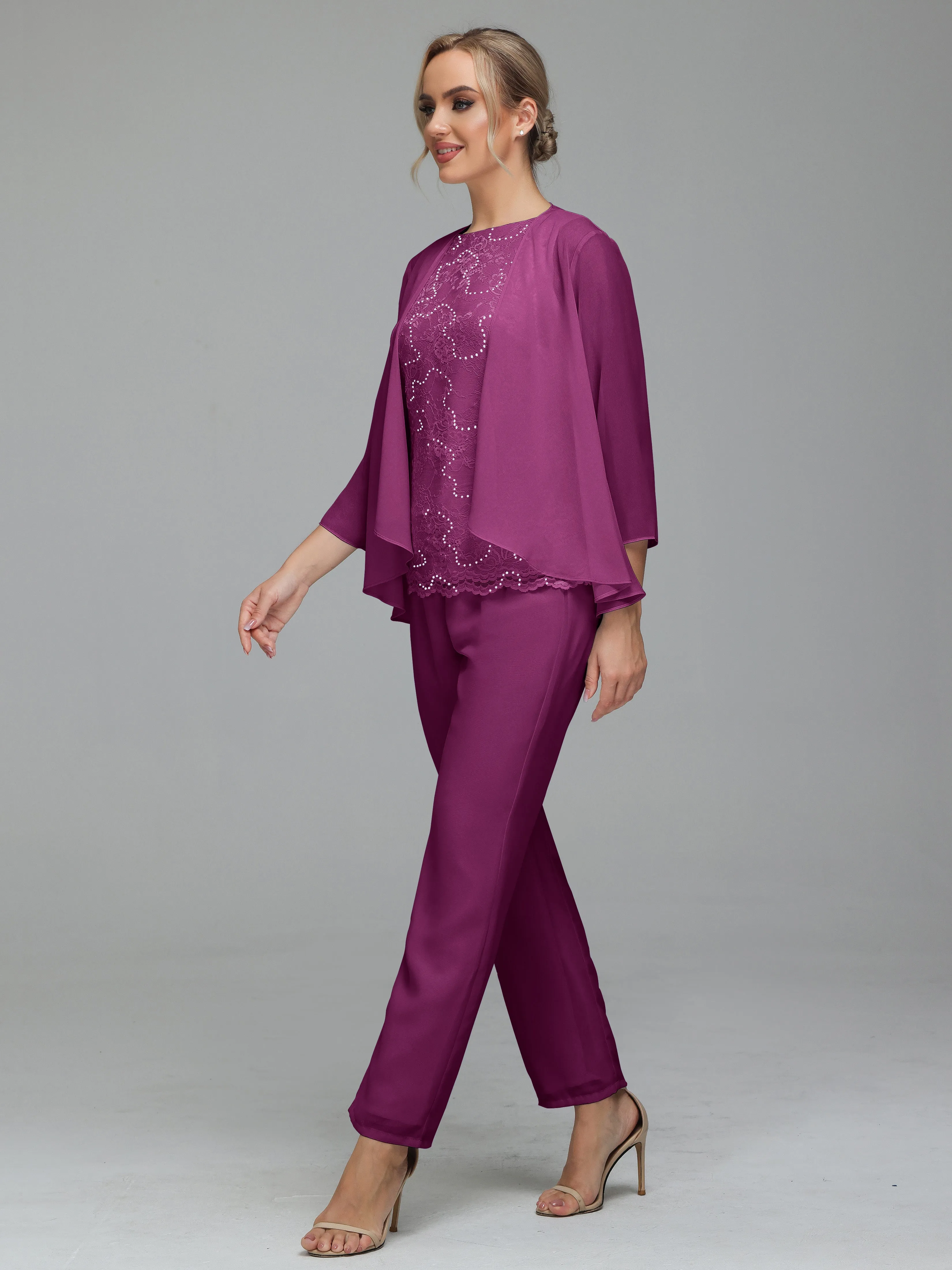 Pantsuit Separates Floor length Chiffon Mother of the Bride Dress