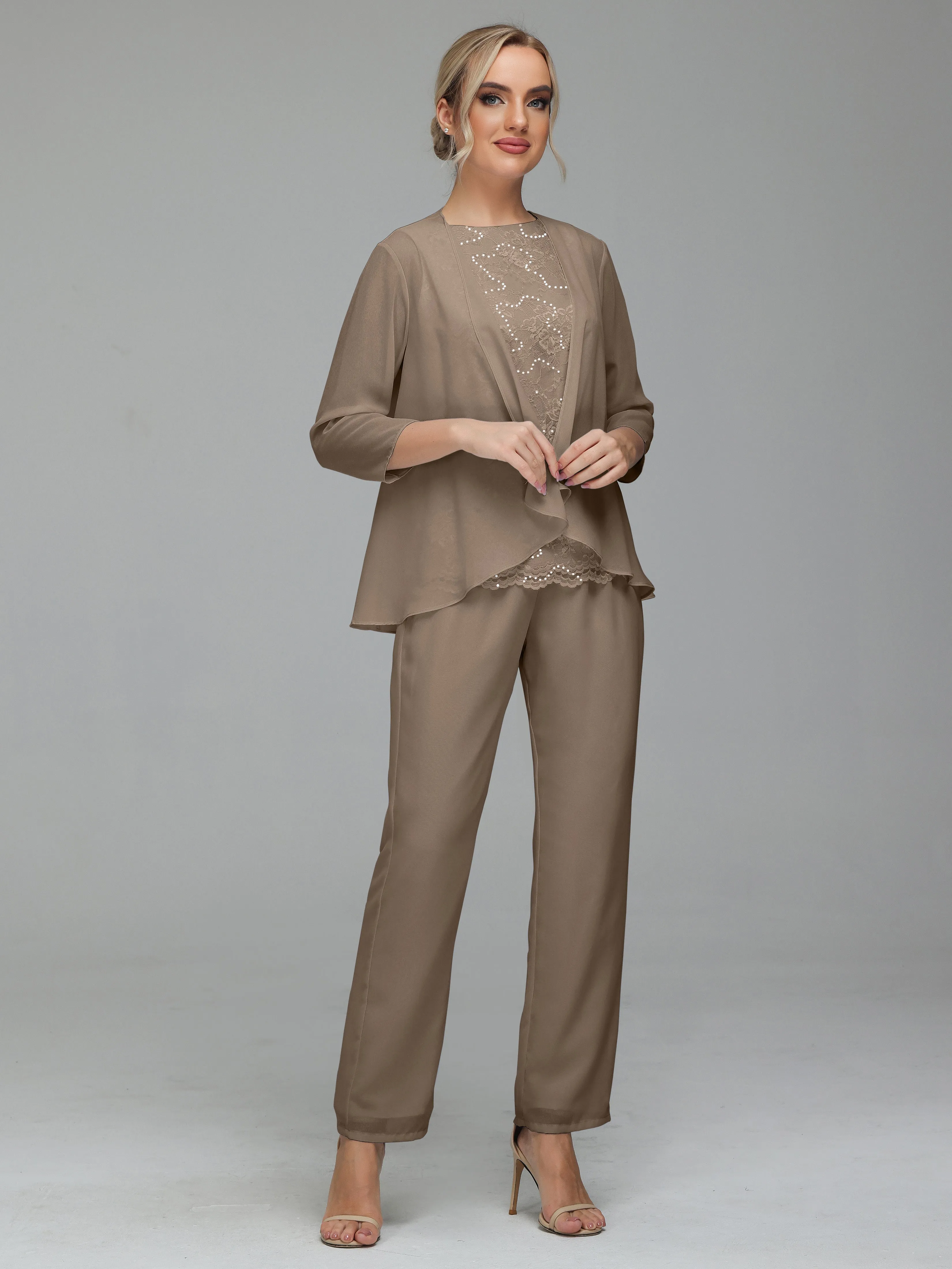 Pantsuit Separates Floor length Chiffon Mother of the Bride Dress