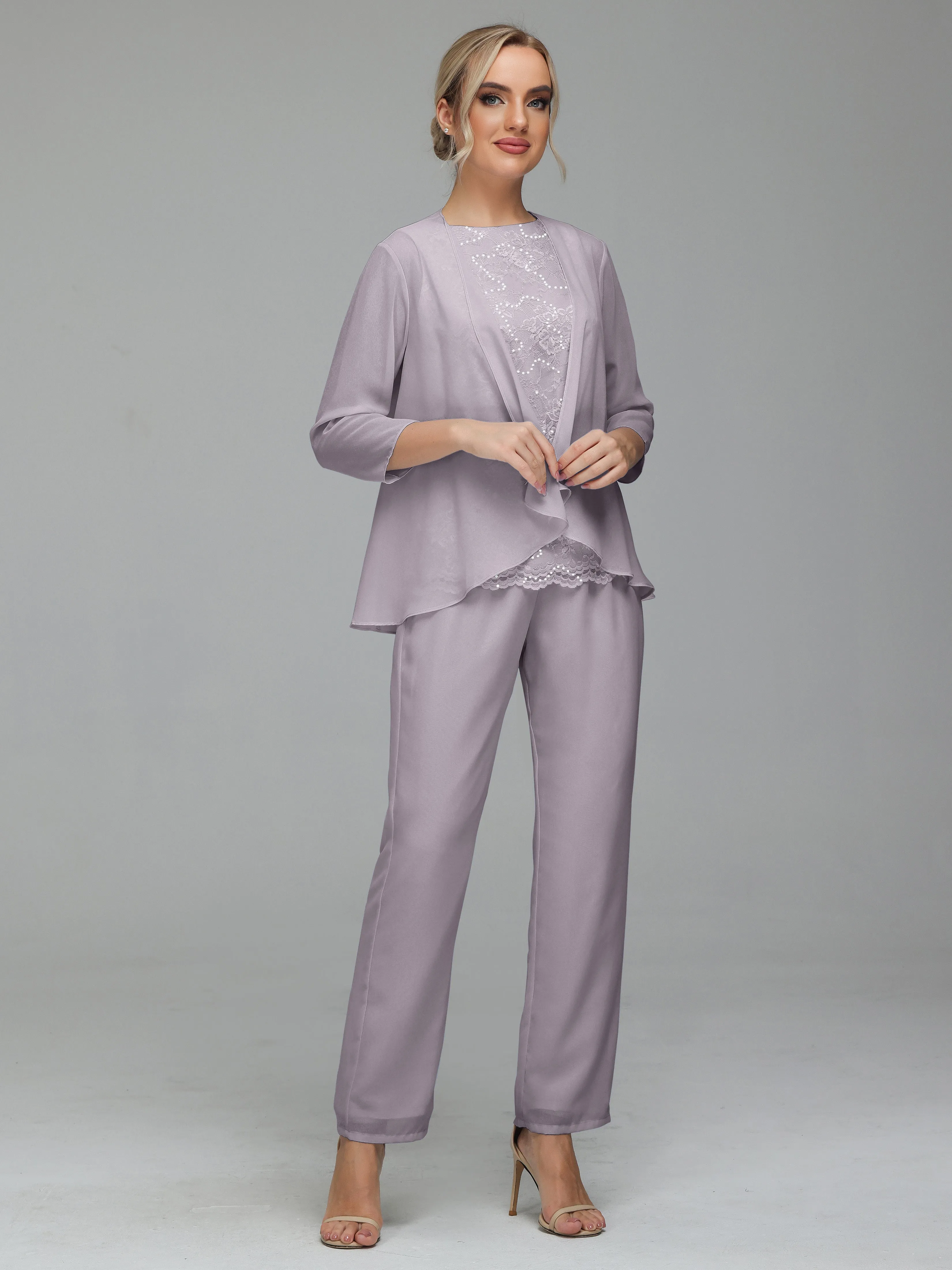 Pantsuit Separates Floor length Chiffon Mother of the Bride Dress