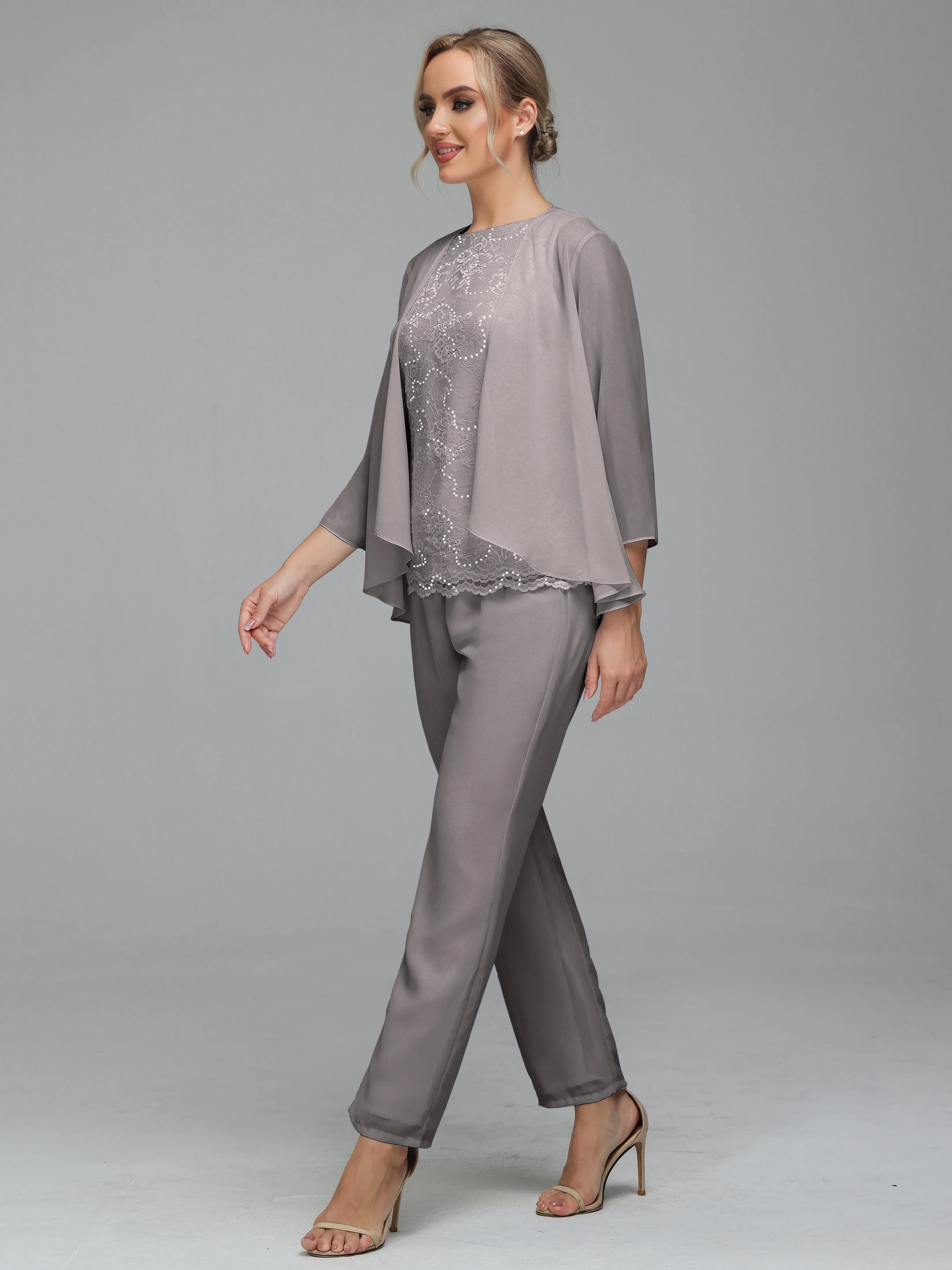 Pantsuit Separates Floor length Chiffon Mother of the Bride Dress