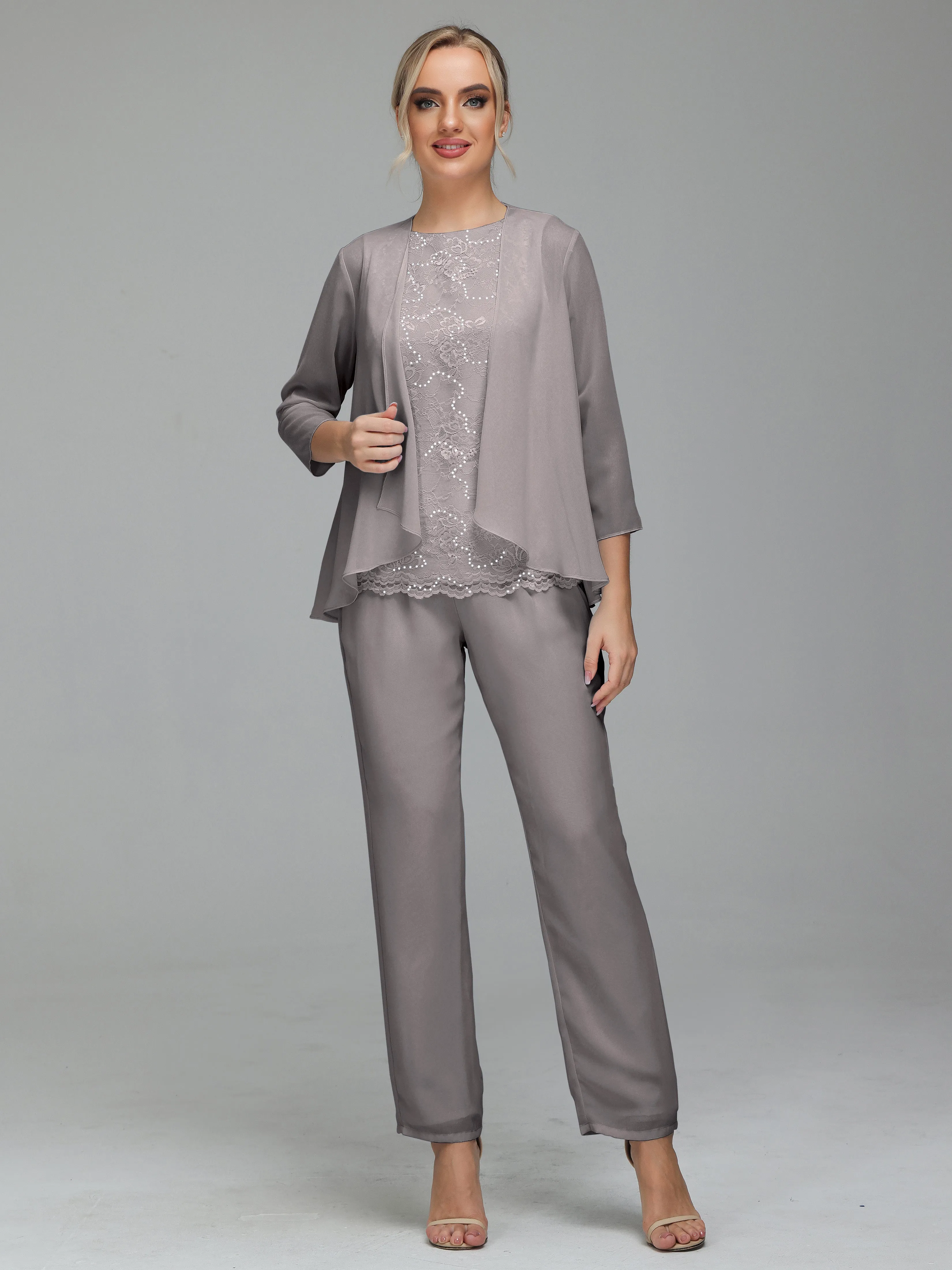 Pantsuit Separates Floor length Chiffon Mother of the Bride Dress