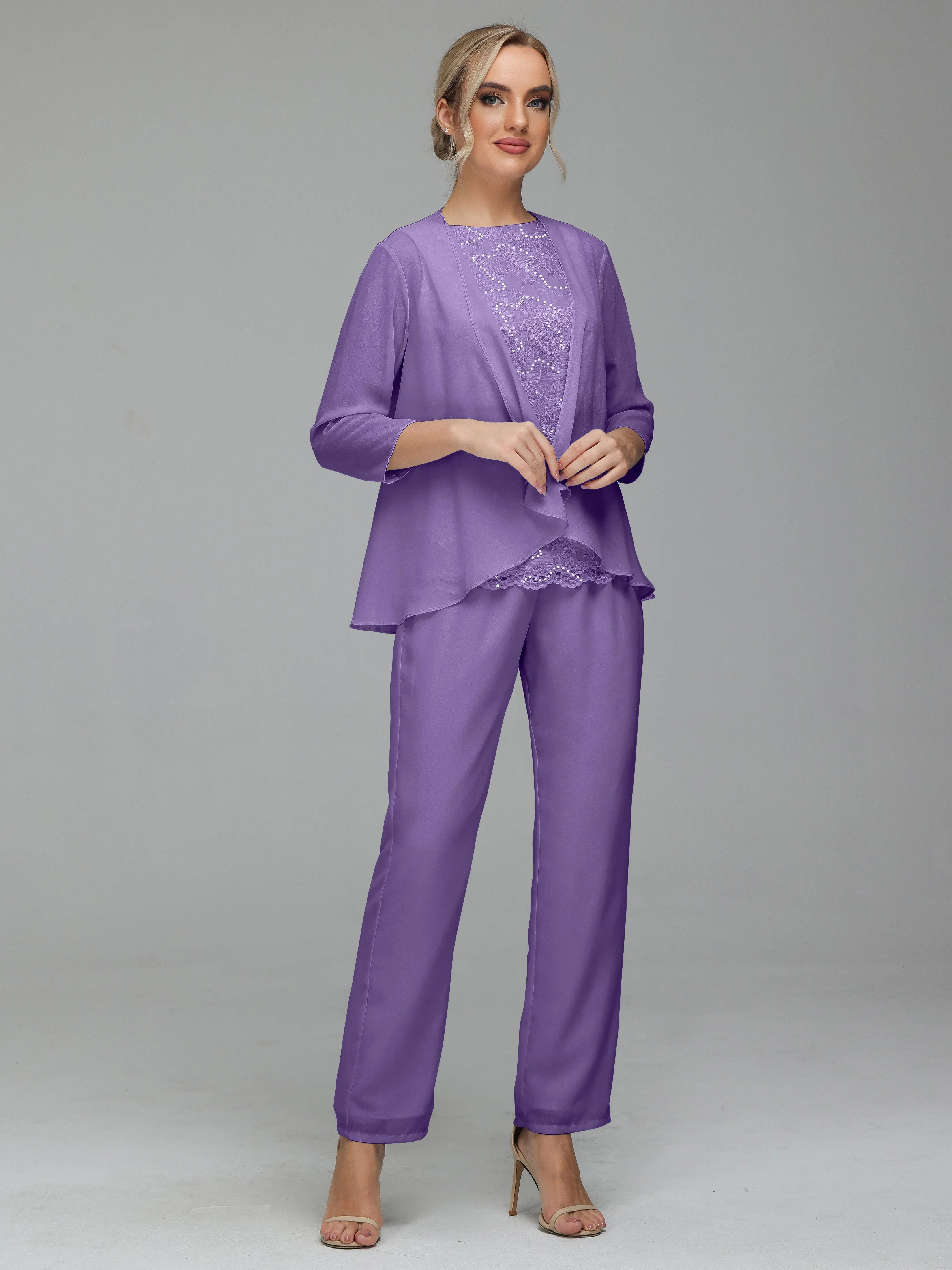 Pantsuit Separates Floor length Chiffon Mother of the Bride Dress