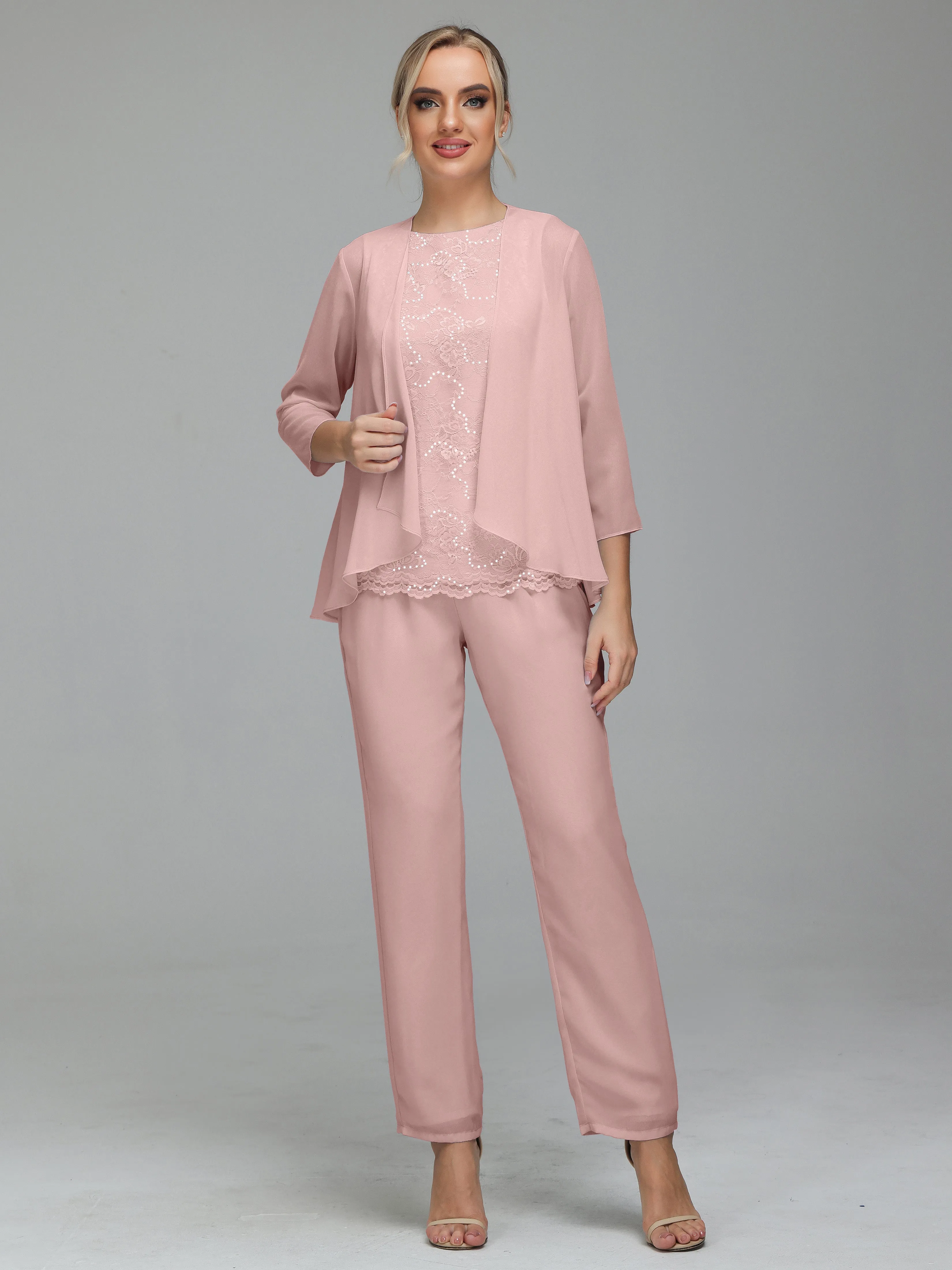 Pantsuit Separates Floor length Chiffon Mother of the Bride Dress