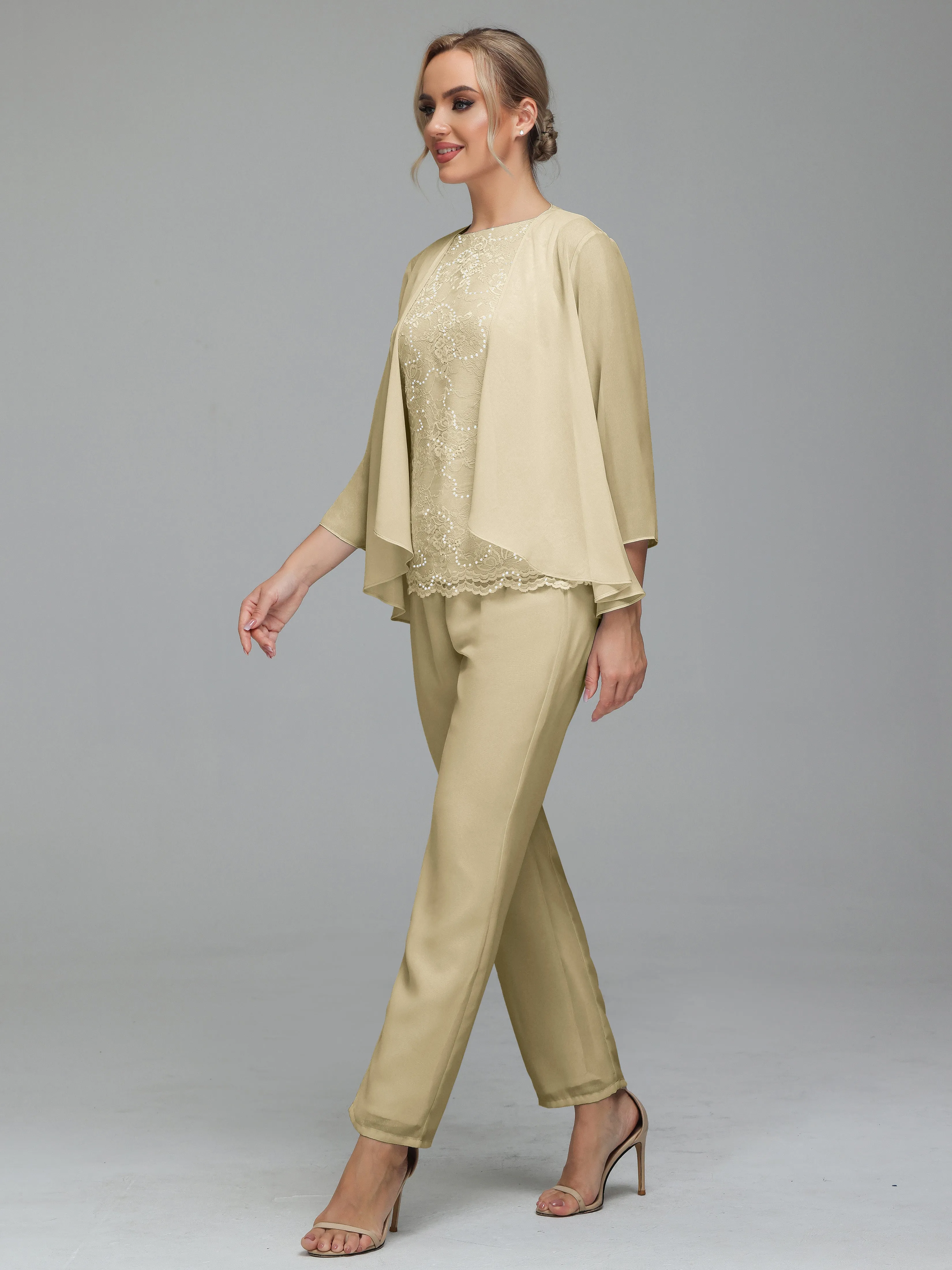 Pantsuit Separates Floor length Chiffon Mother of the Bride Dress