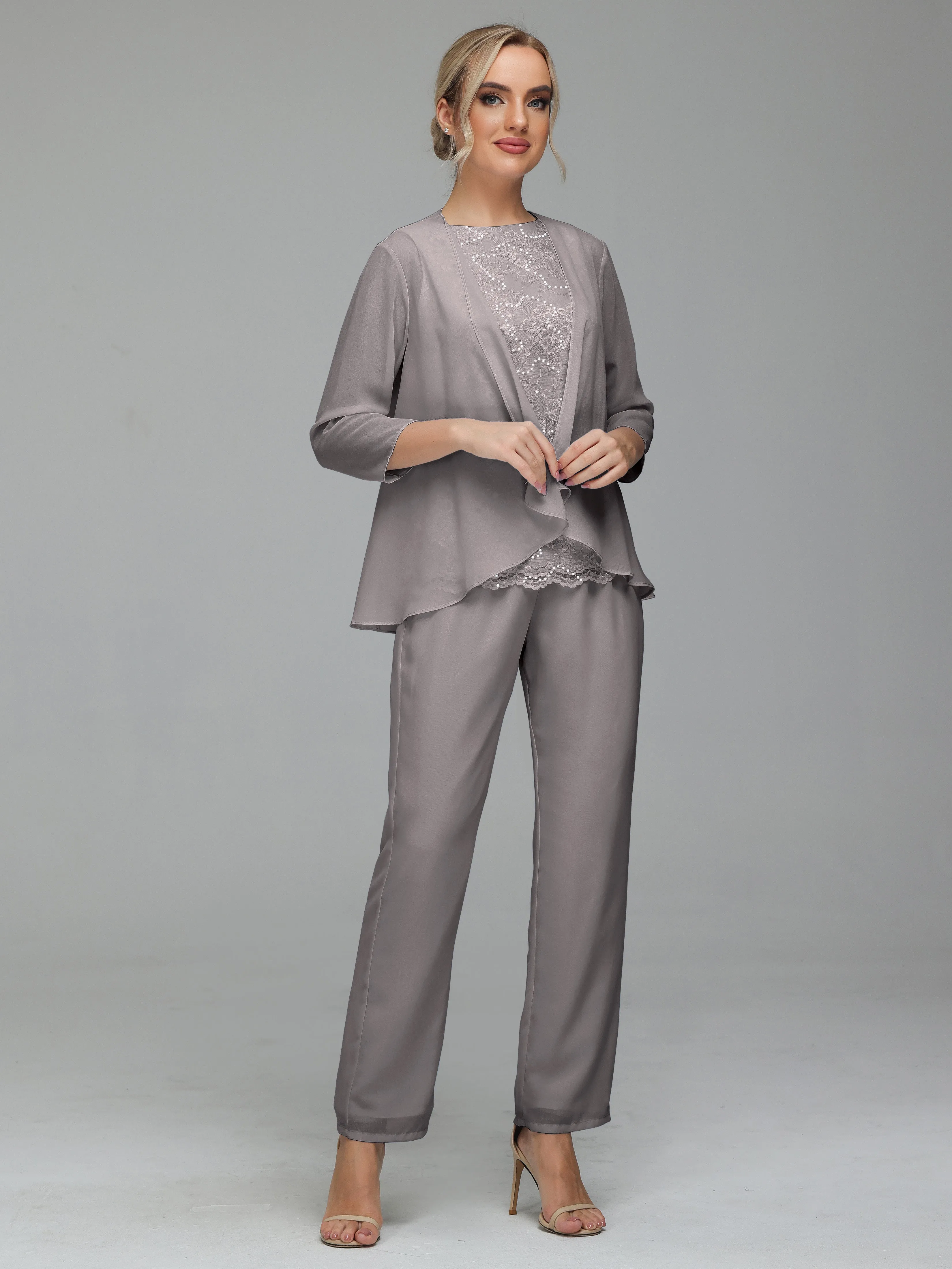 Pantsuit Separates Floor length Chiffon Mother of the Bride Dress