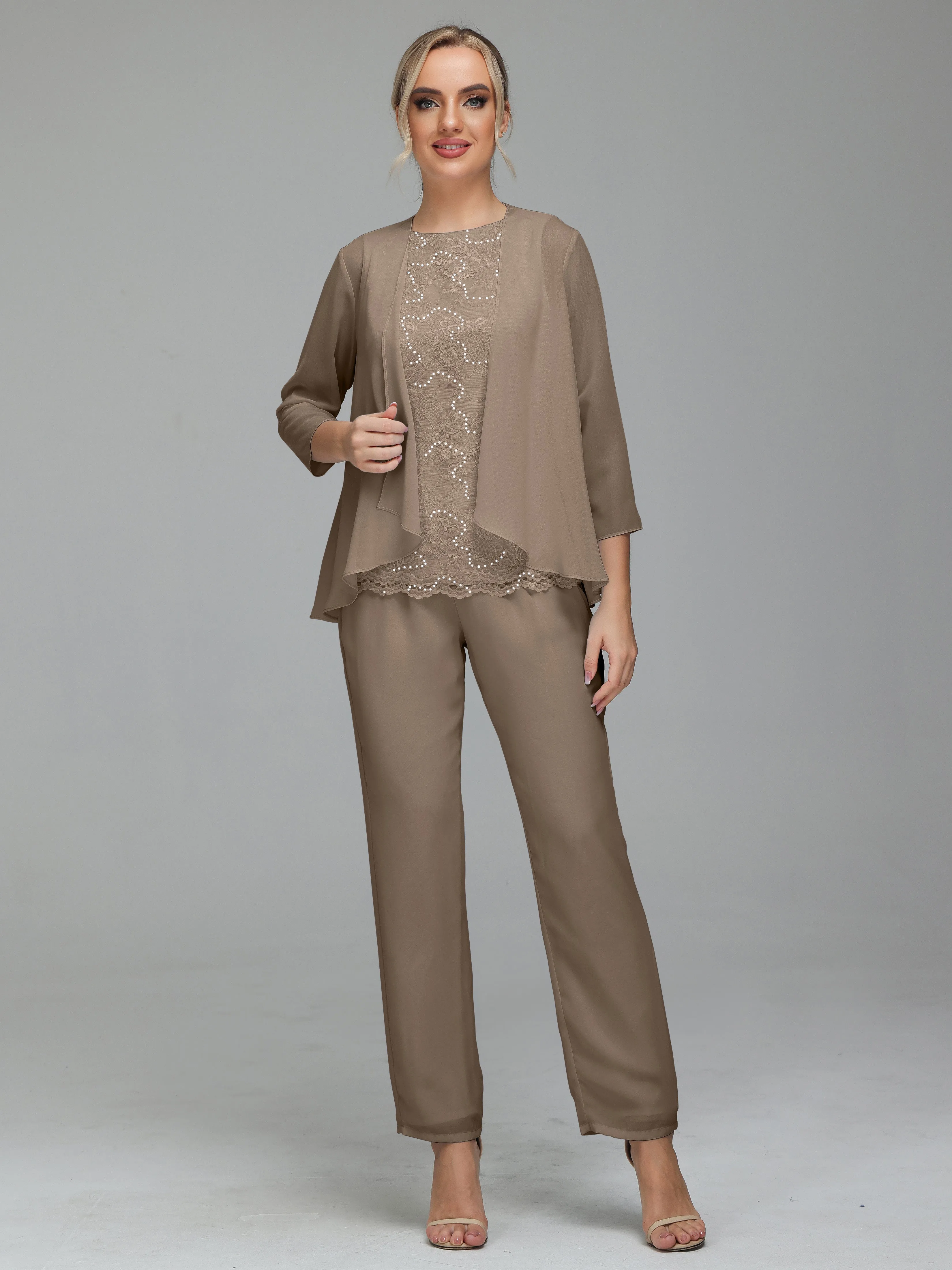 Pantsuit Separates Floor length Chiffon Mother of the Bride Dress