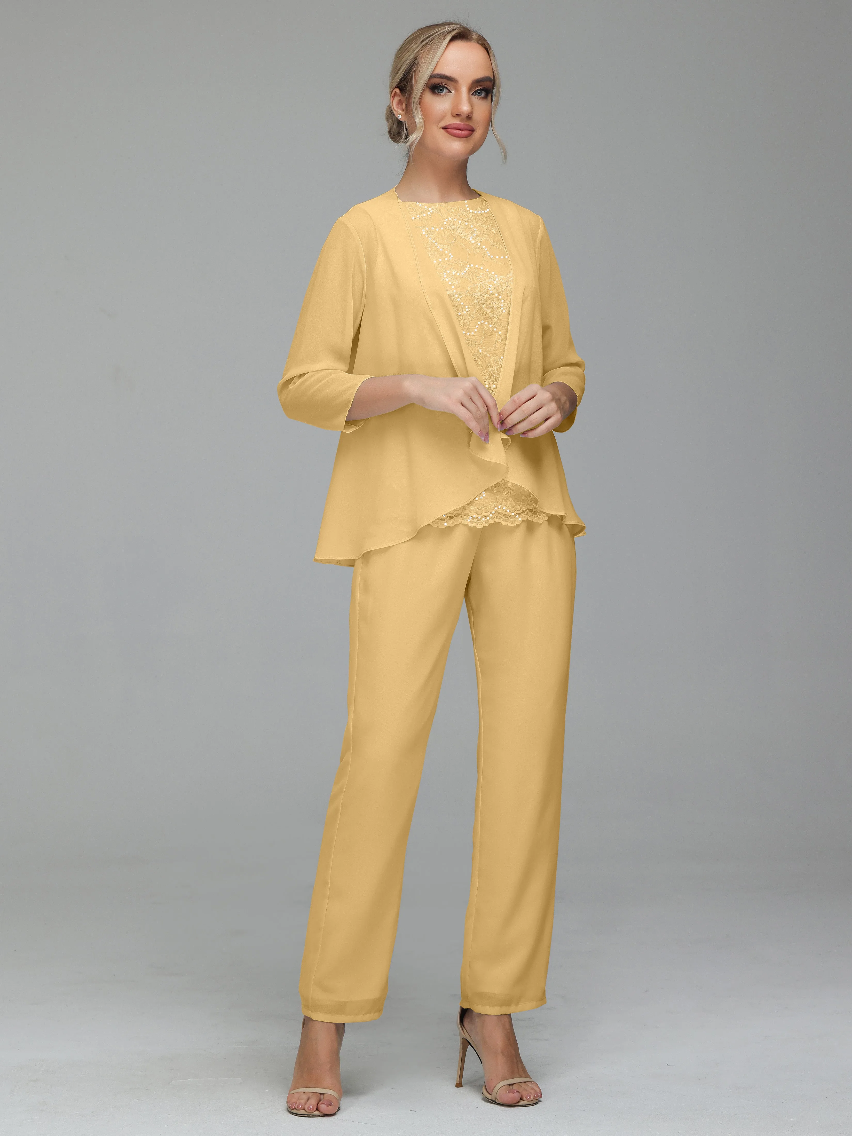 Pantsuit Separates Floor length Chiffon Mother of the Bride Dress