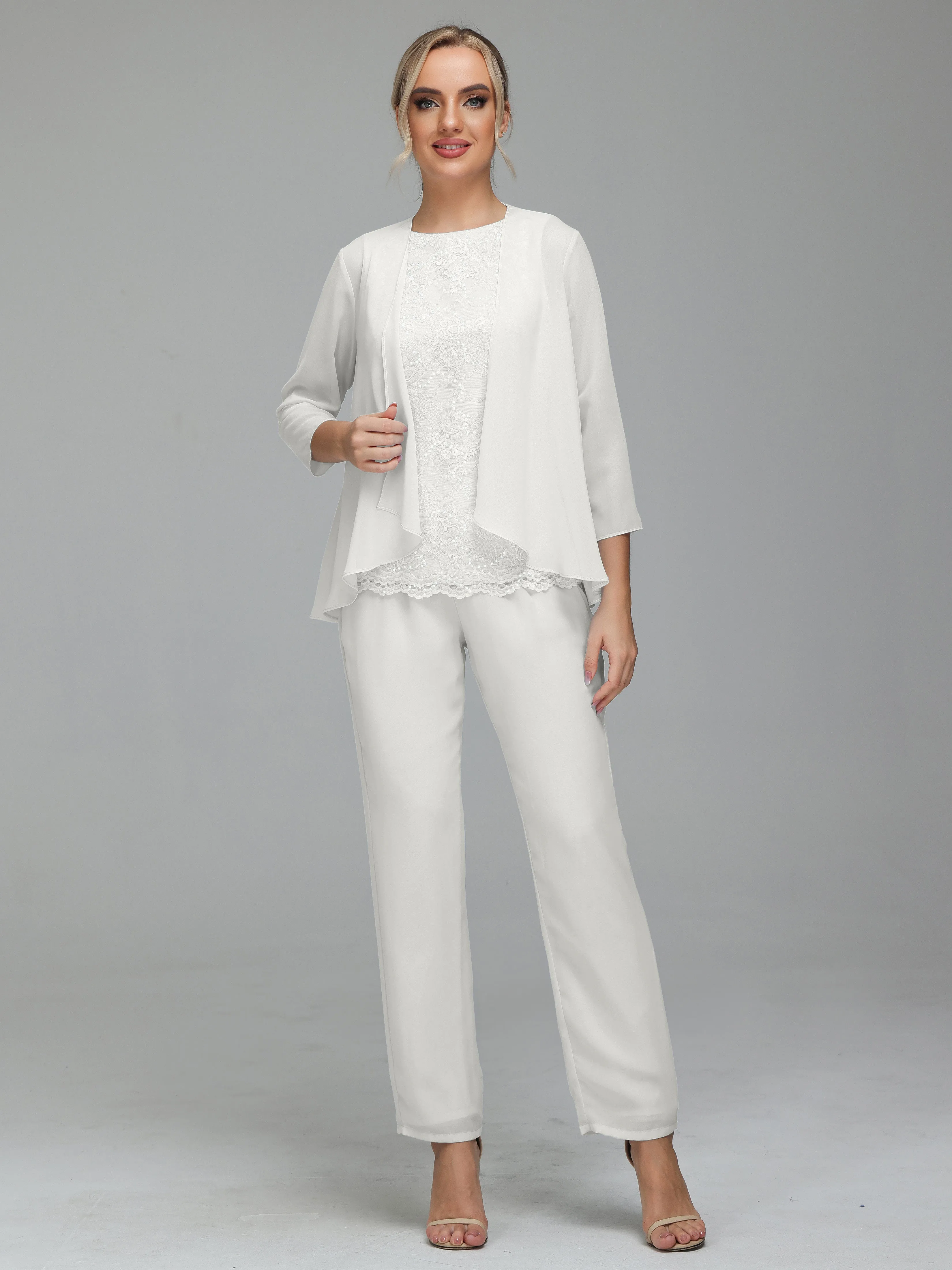 Pantsuit Separates Floor length Chiffon Mother of the Bride Dress