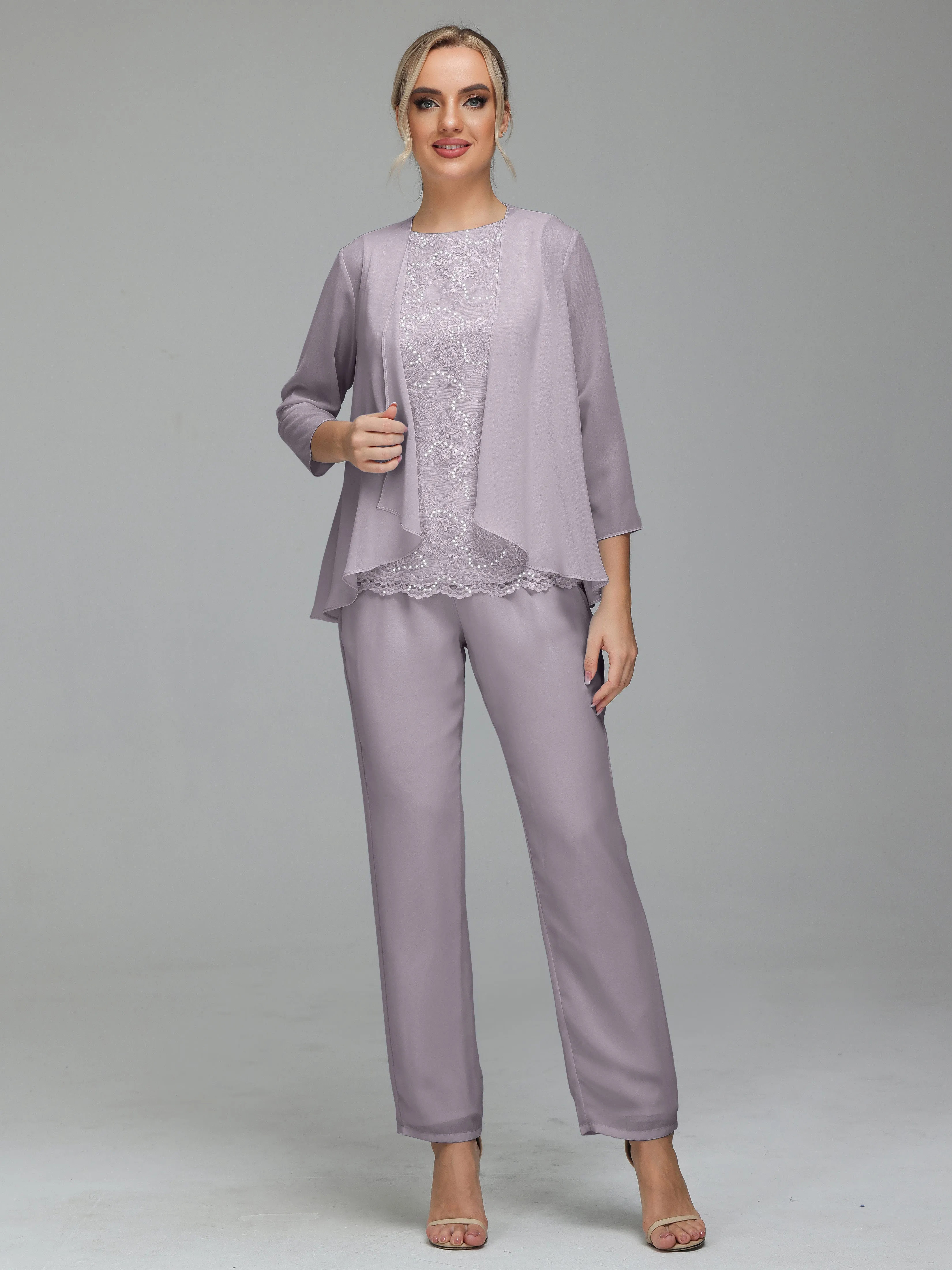 Pantsuit Separates Floor length Chiffon Mother of the Bride Dress