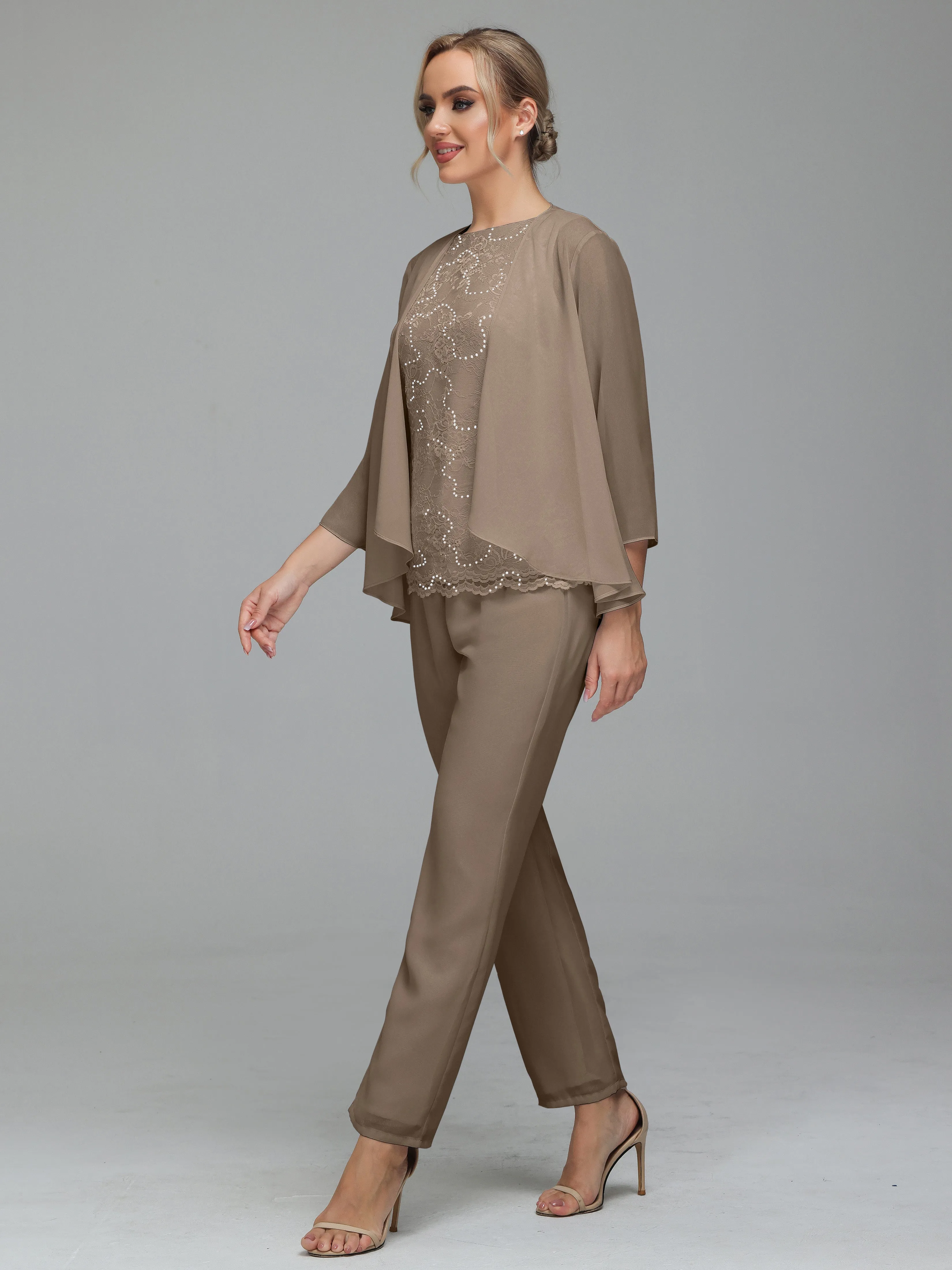 Pantsuit Separates Floor length Chiffon Mother of the Bride Dress