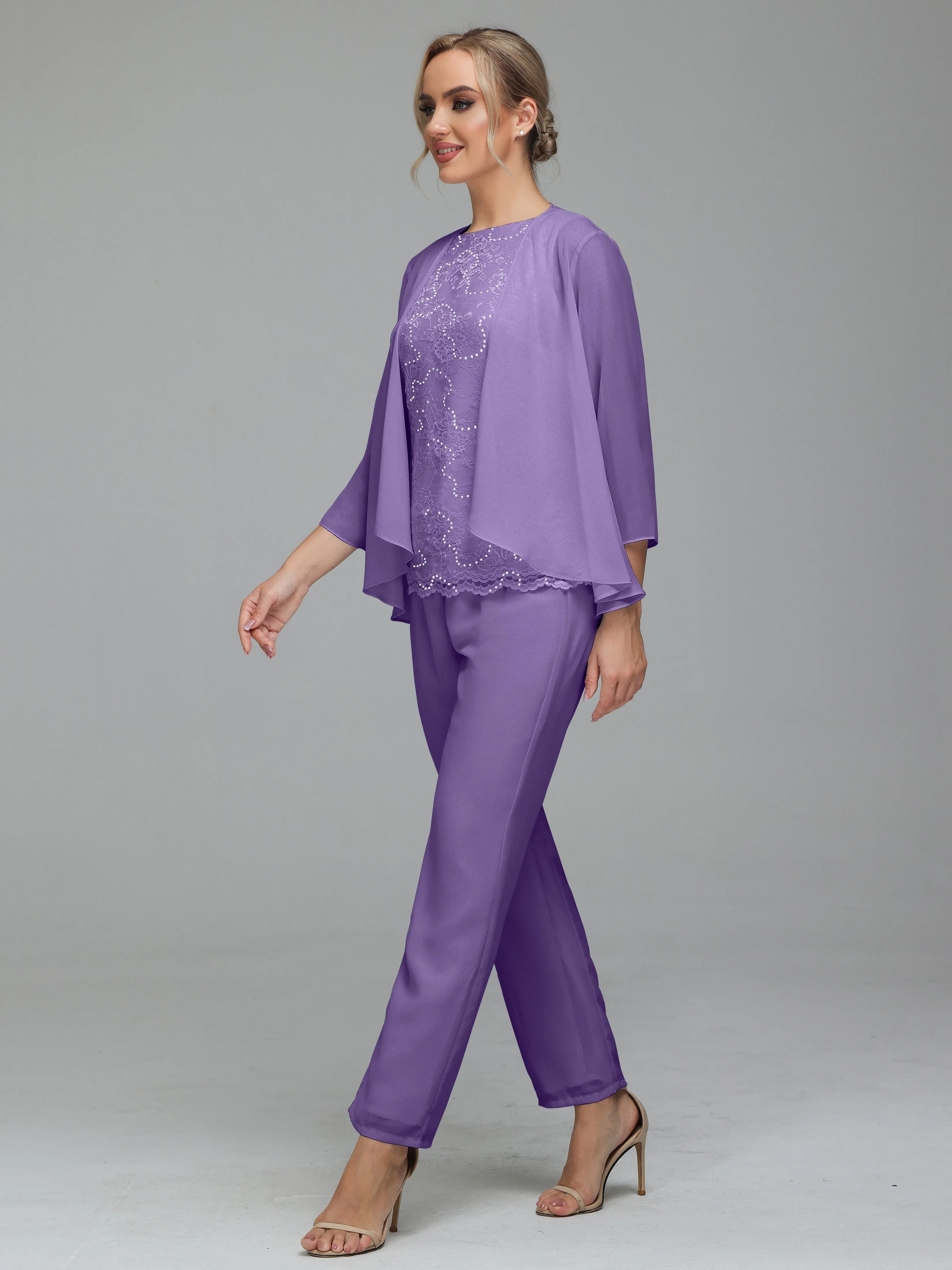 Pantsuit Separates Floor length Chiffon Mother of the Bride Dress