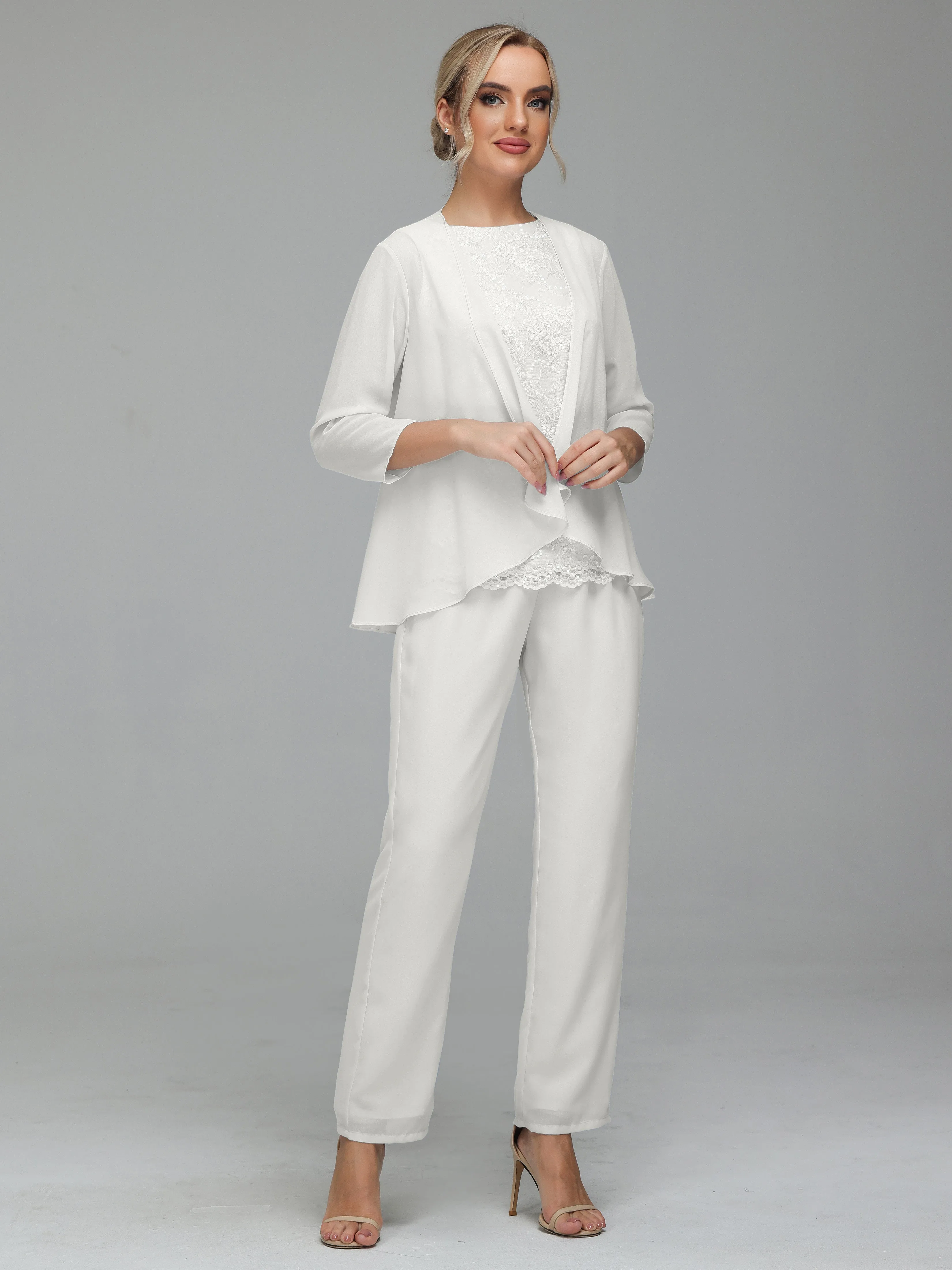 Pantsuit Separates Floor length Chiffon Mother of the Bride Dress