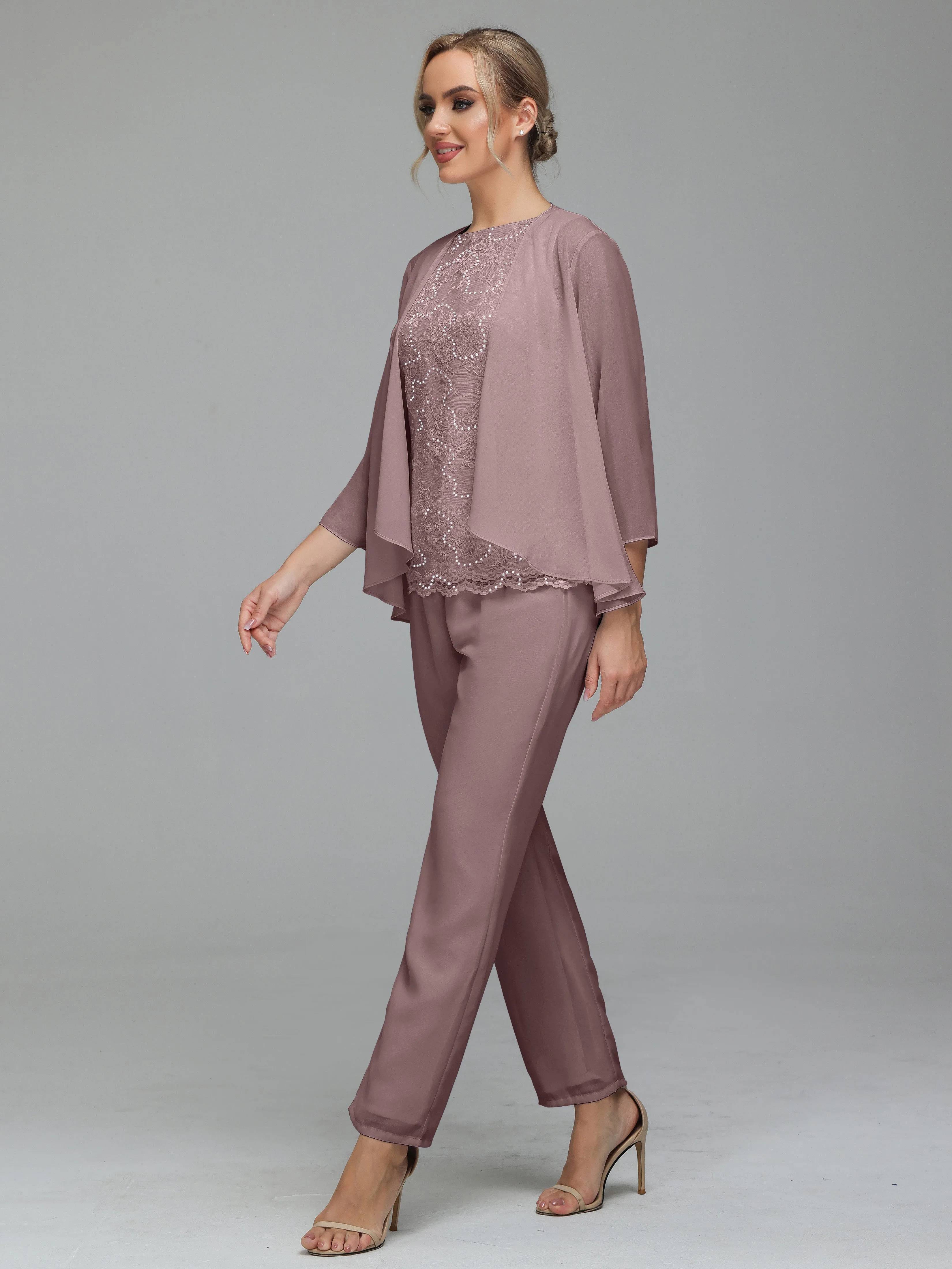 Pantsuit Separates Floor length Chiffon Mother of the Bride Dress