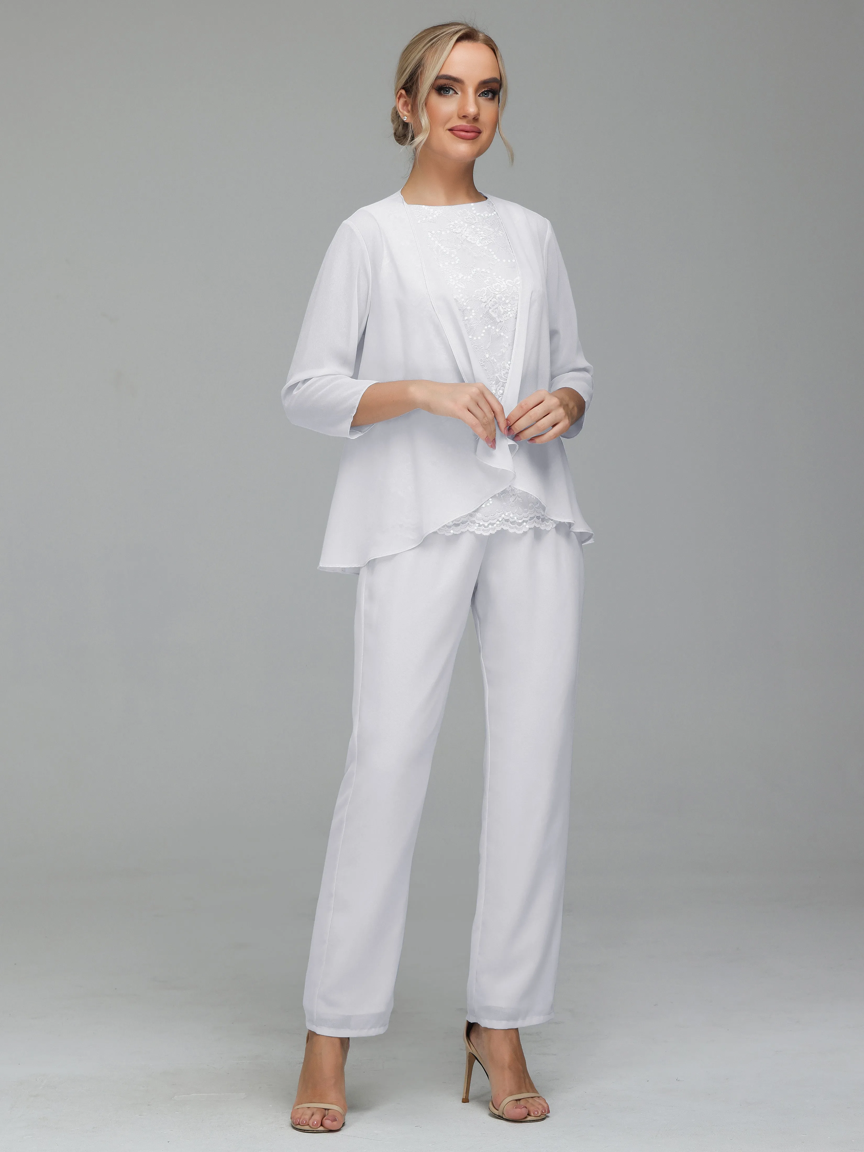 Pantsuit Separates Floor length Chiffon Mother of the Bride Dress