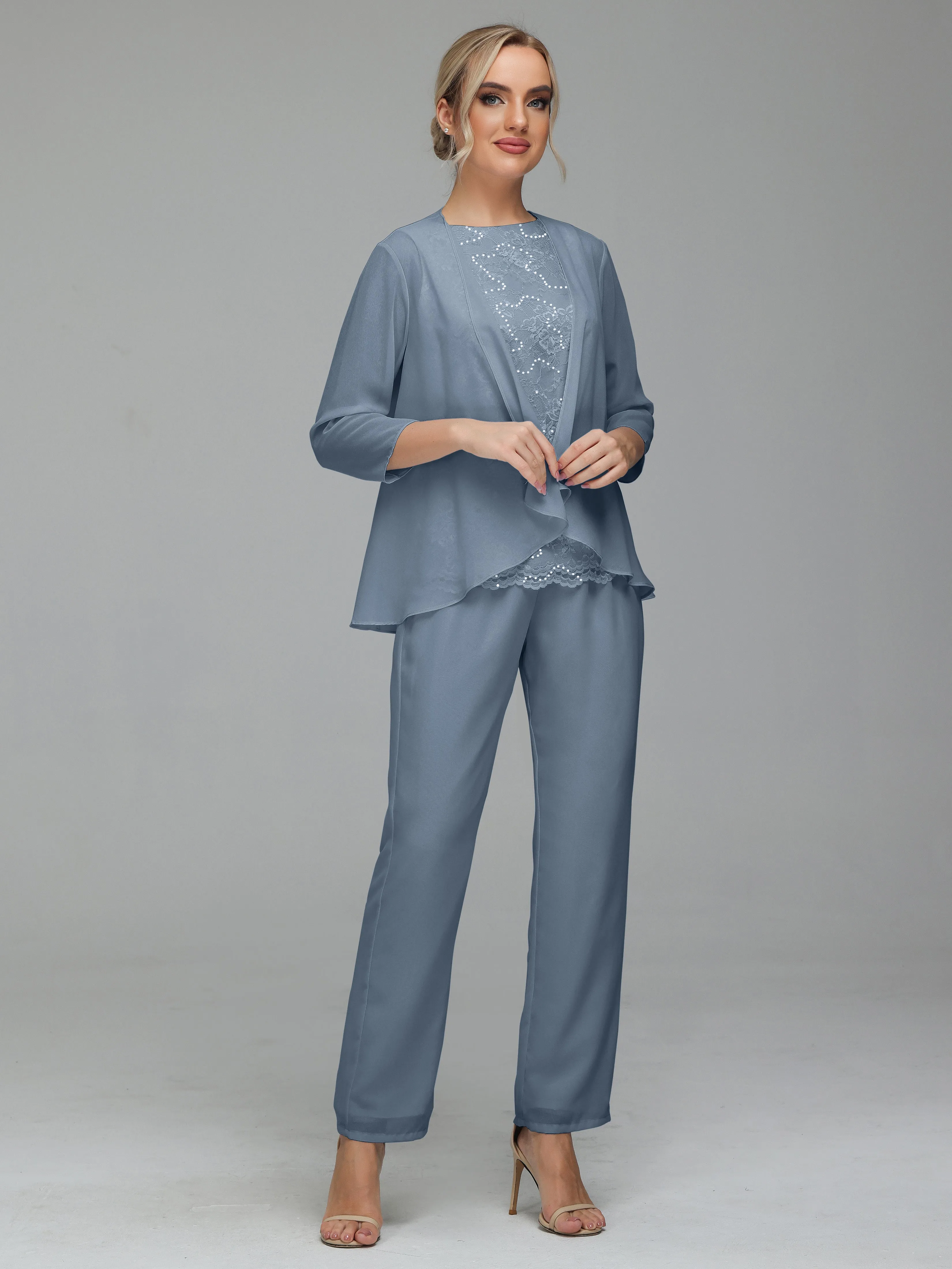 Pantsuit Separates Floor length Chiffon Mother of the Bride Dress