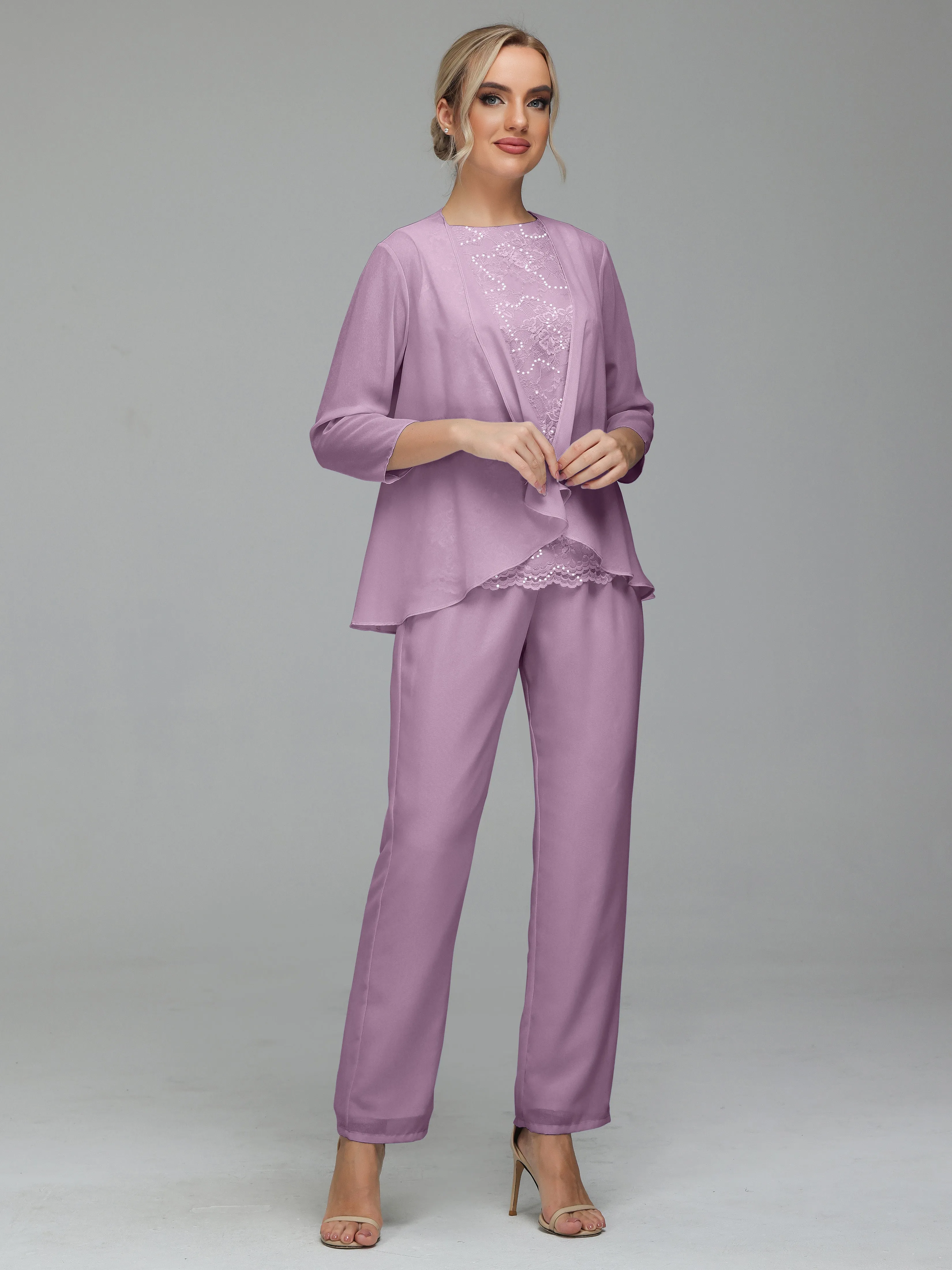 Pantsuit Separates Floor length Chiffon Mother of the Bride Dress