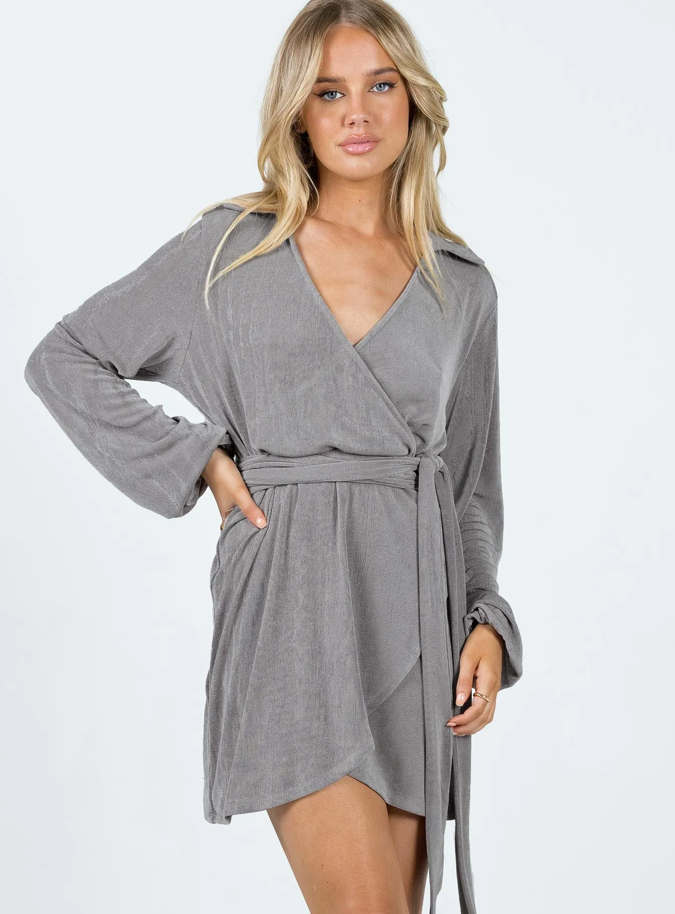 Party Time Mini Dress Slate Grey