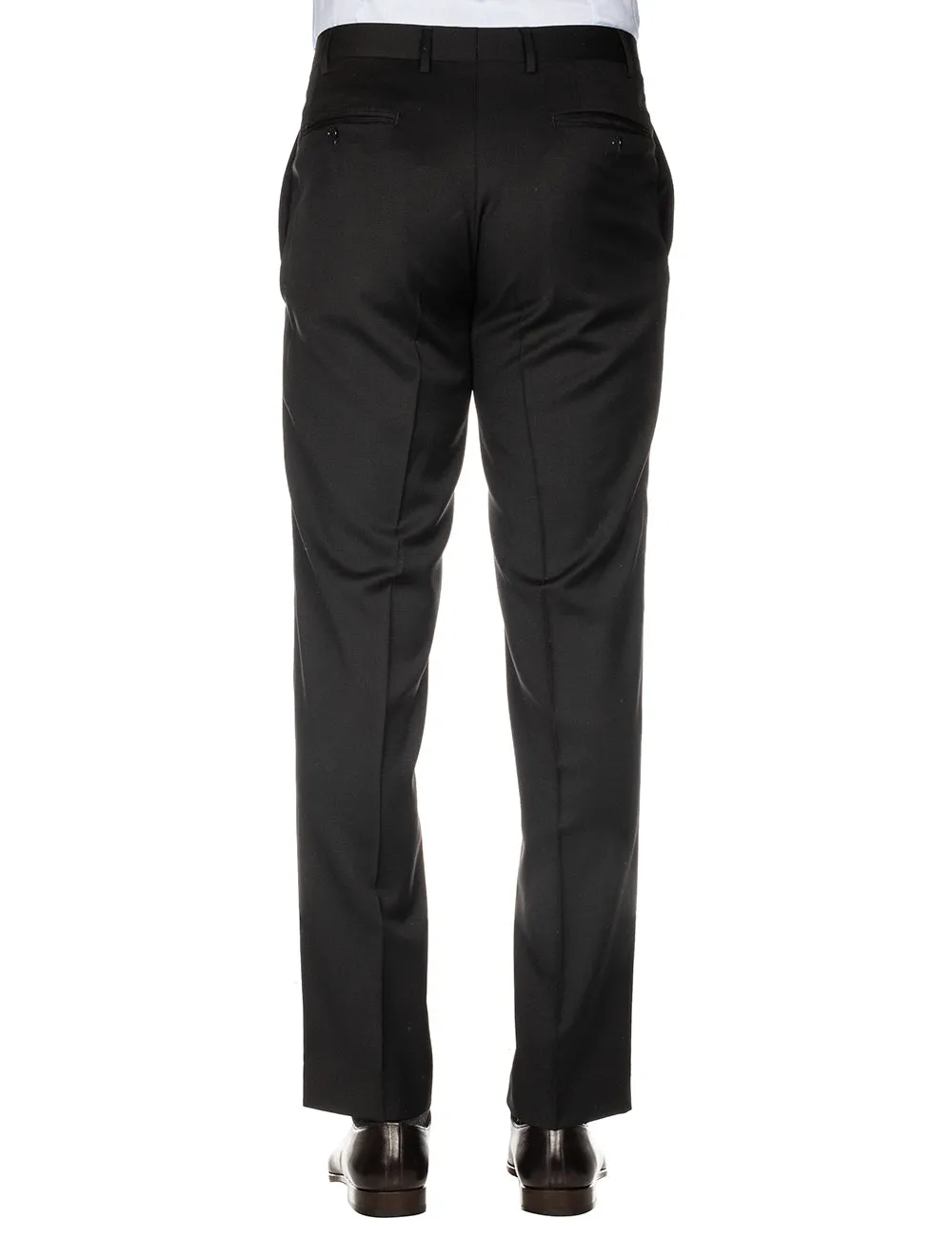 Plain Wool Trousers Black