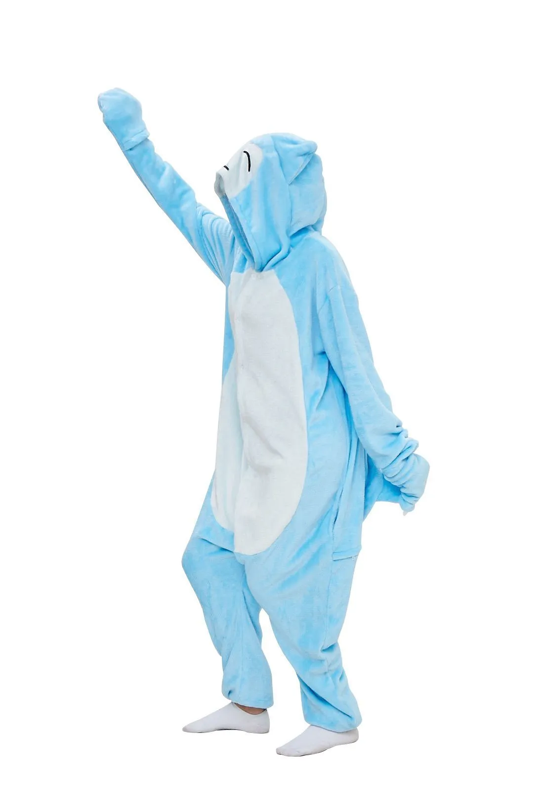 Pokemon Snorlax Kigurumi Pajamas Onesie Cartoon Anime Blue Flannel Jumpsuit Kigurumi Costumes