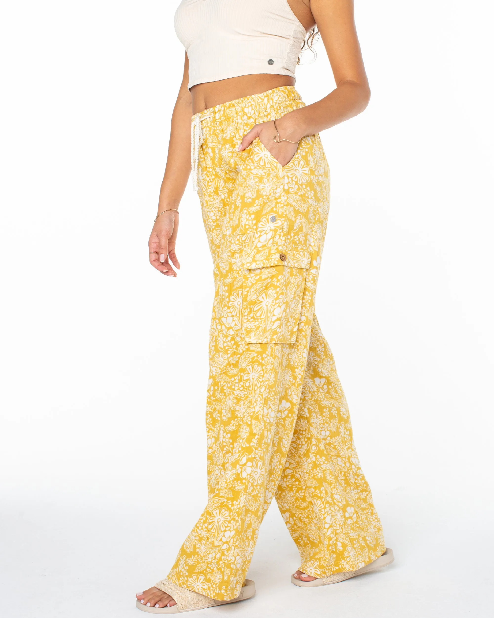 Precious Cargo Printed Pants - Sauterne