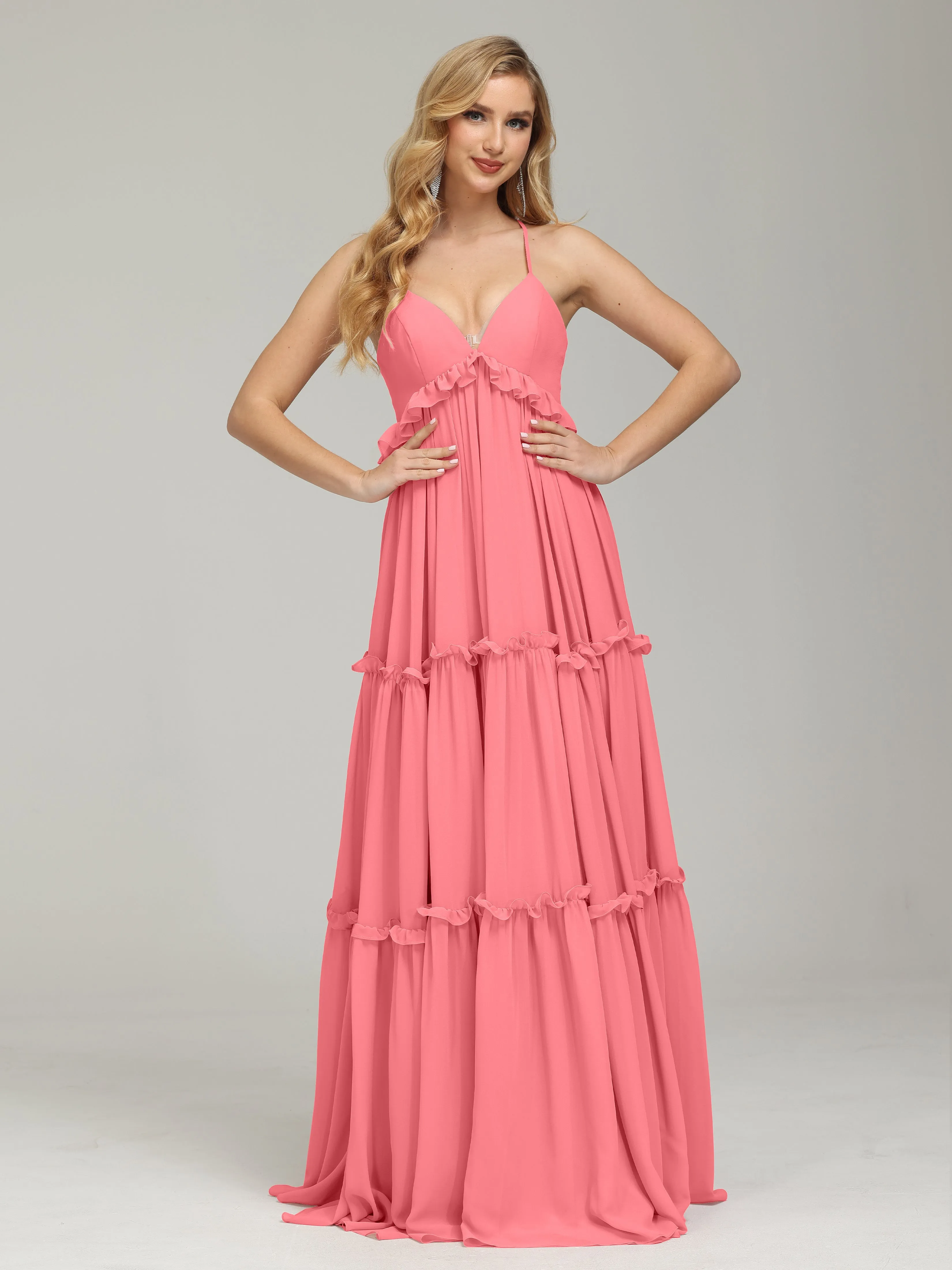 Pretty Spaghetti Straps Empire Waist Bridesmaid Dresses