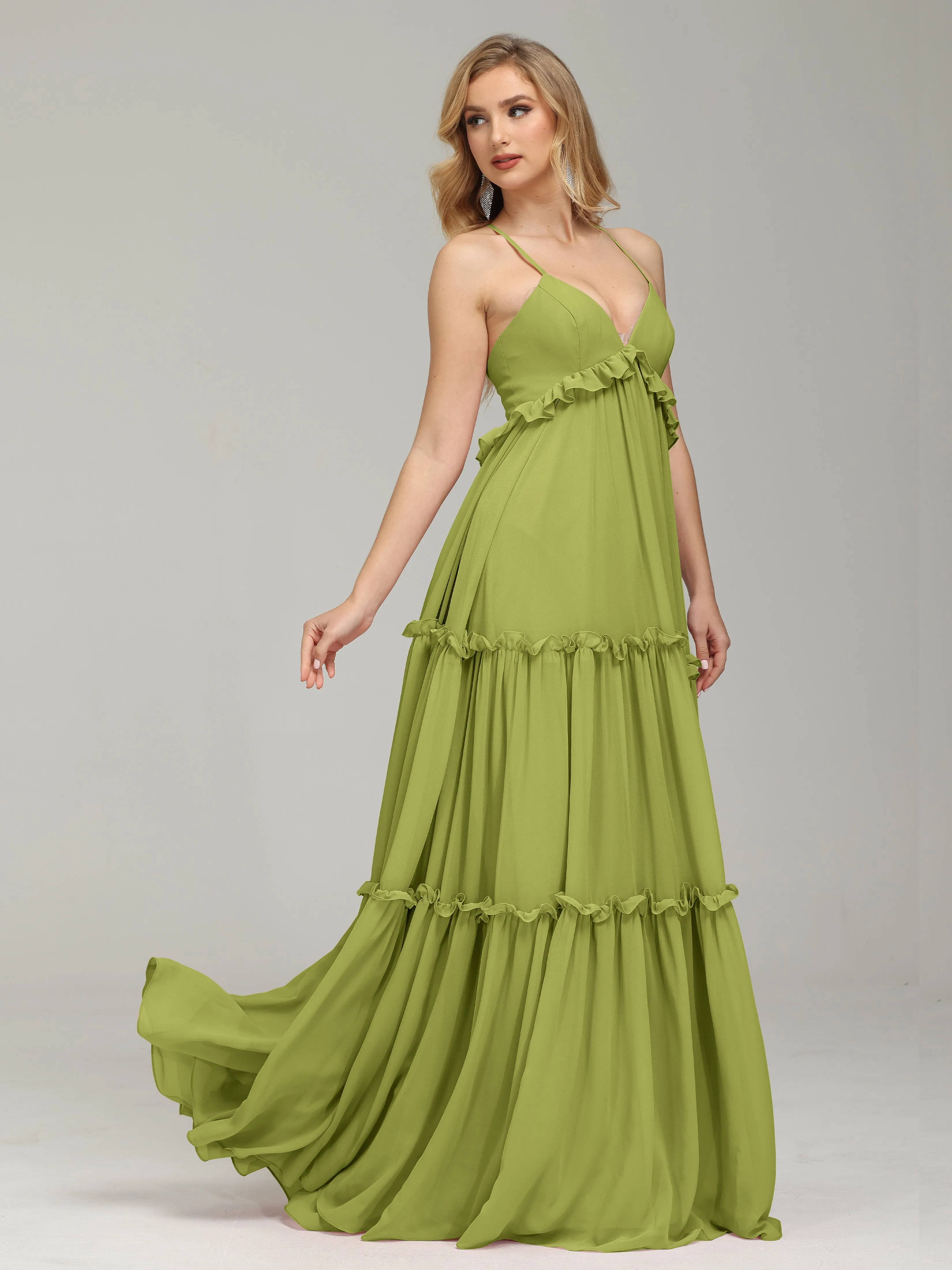 Pretty Spaghetti Straps Empire Waist Bridesmaid Dresses