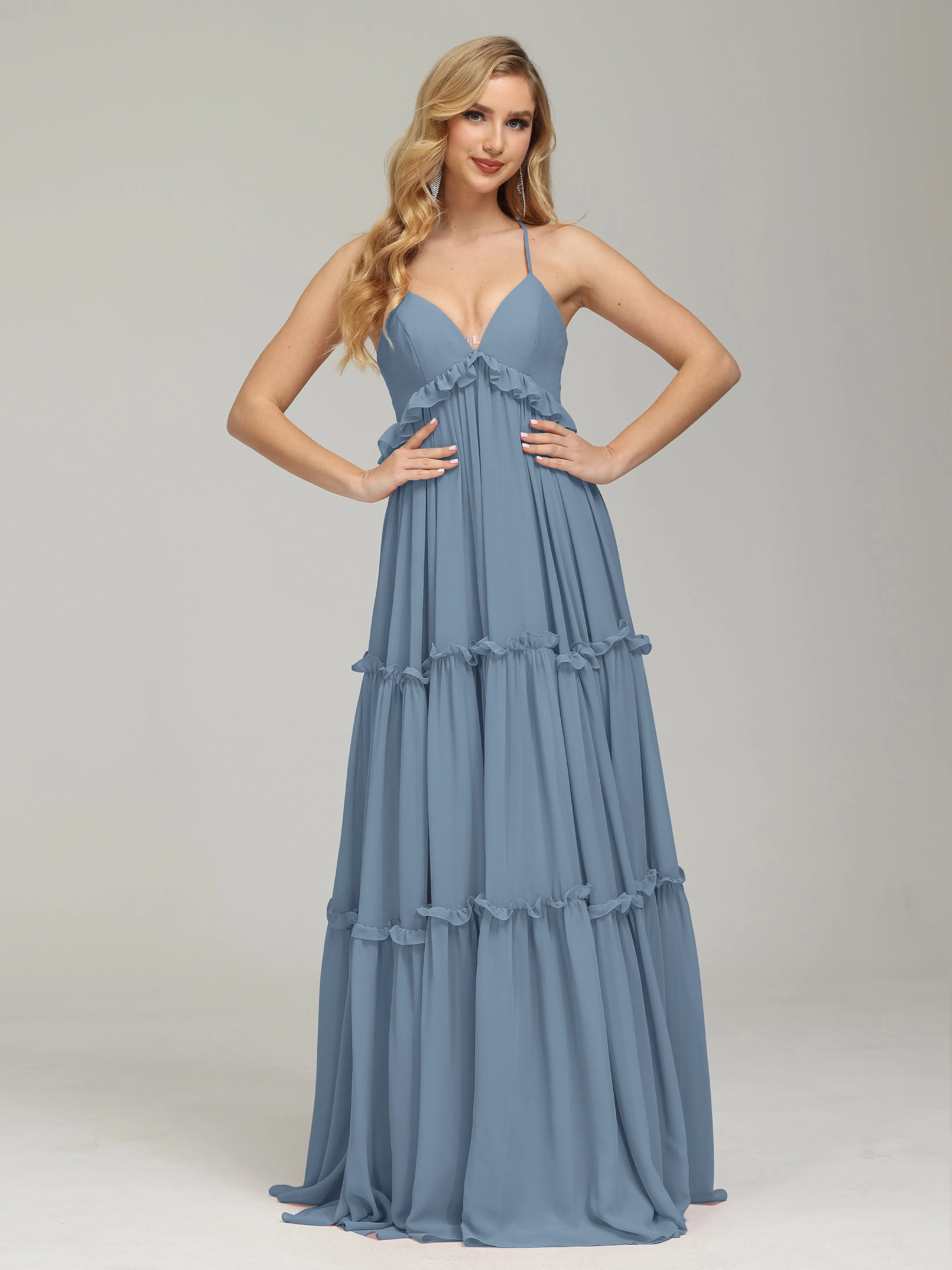 Pretty Spaghetti Straps Empire Waist Bridesmaid Dresses