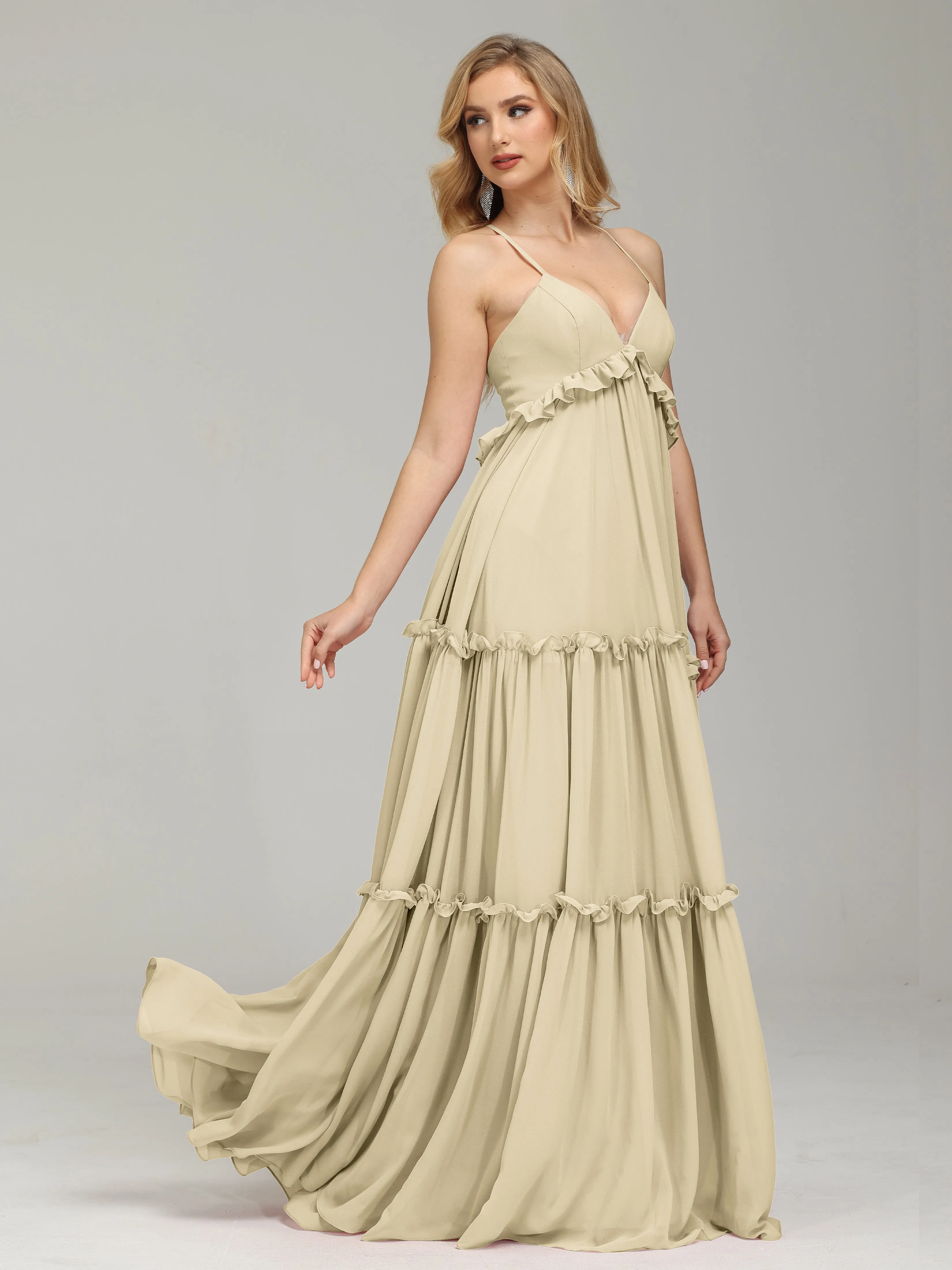 Pretty Spaghetti Straps Empire Waist Bridesmaid Dresses