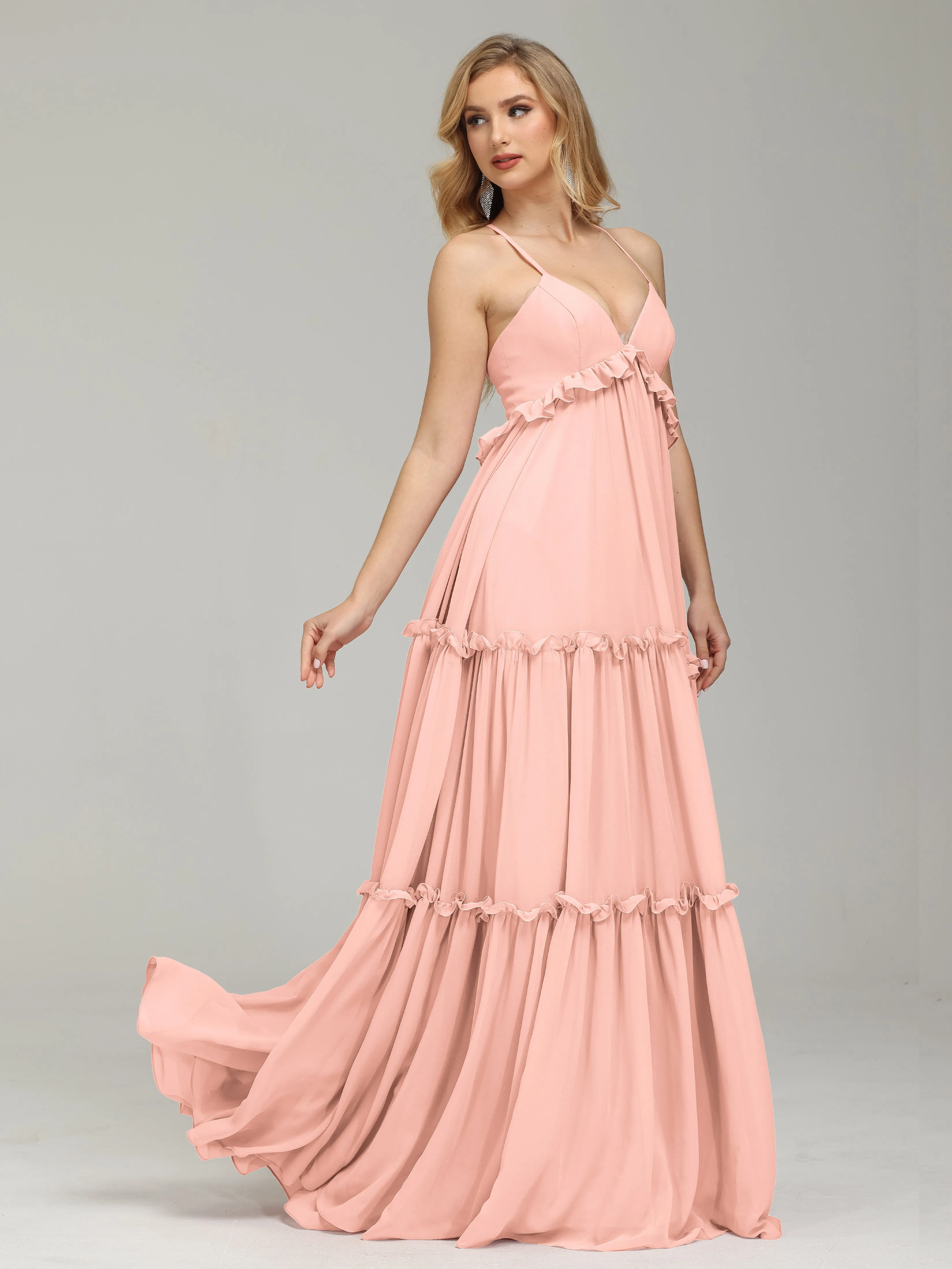 Pretty Spaghetti Straps Empire Waist Bridesmaid Dresses