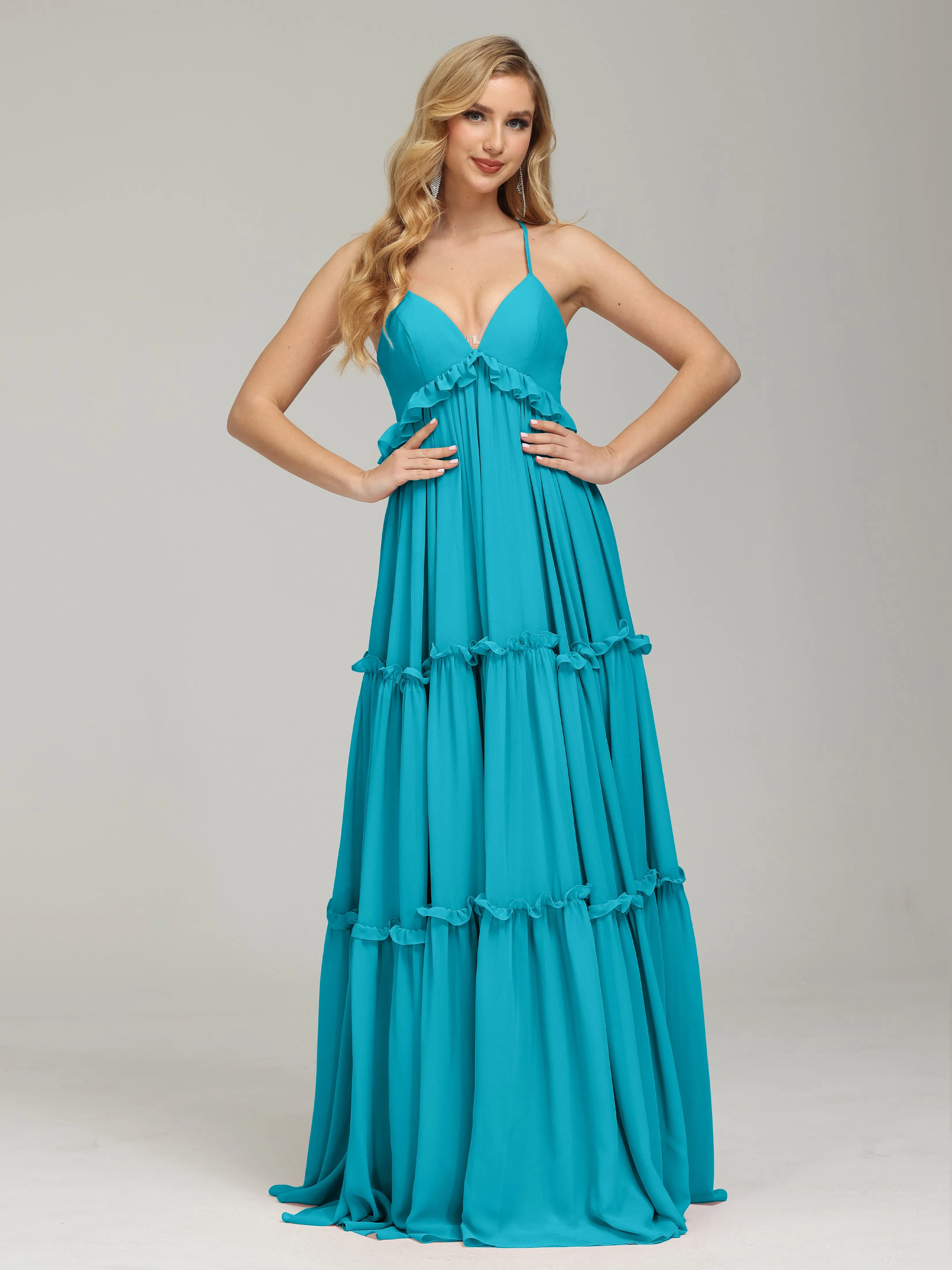 Pretty Spaghetti Straps Empire Waist Bridesmaid Dresses