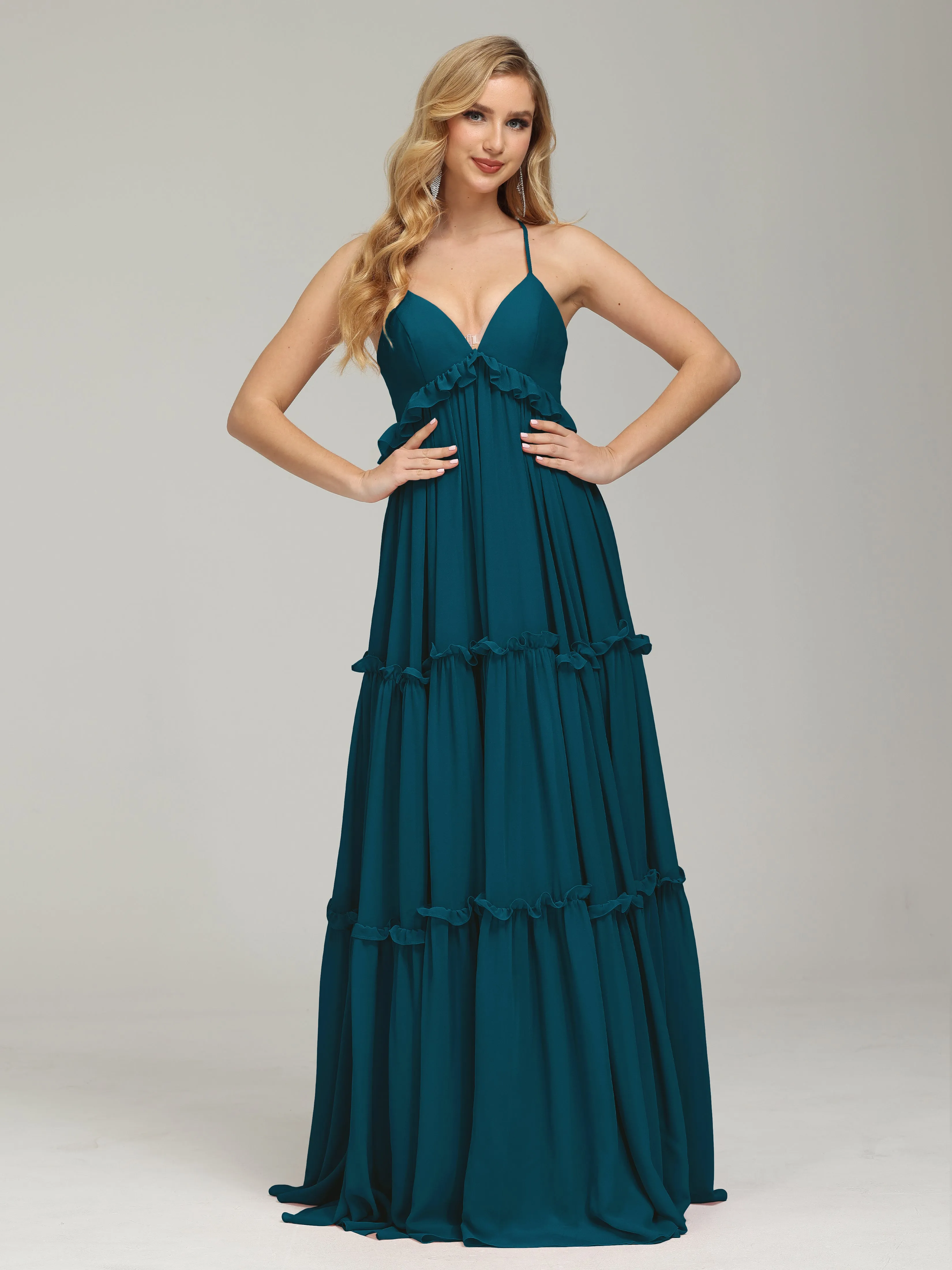 Pretty Spaghetti Straps Empire Waist Bridesmaid Dresses