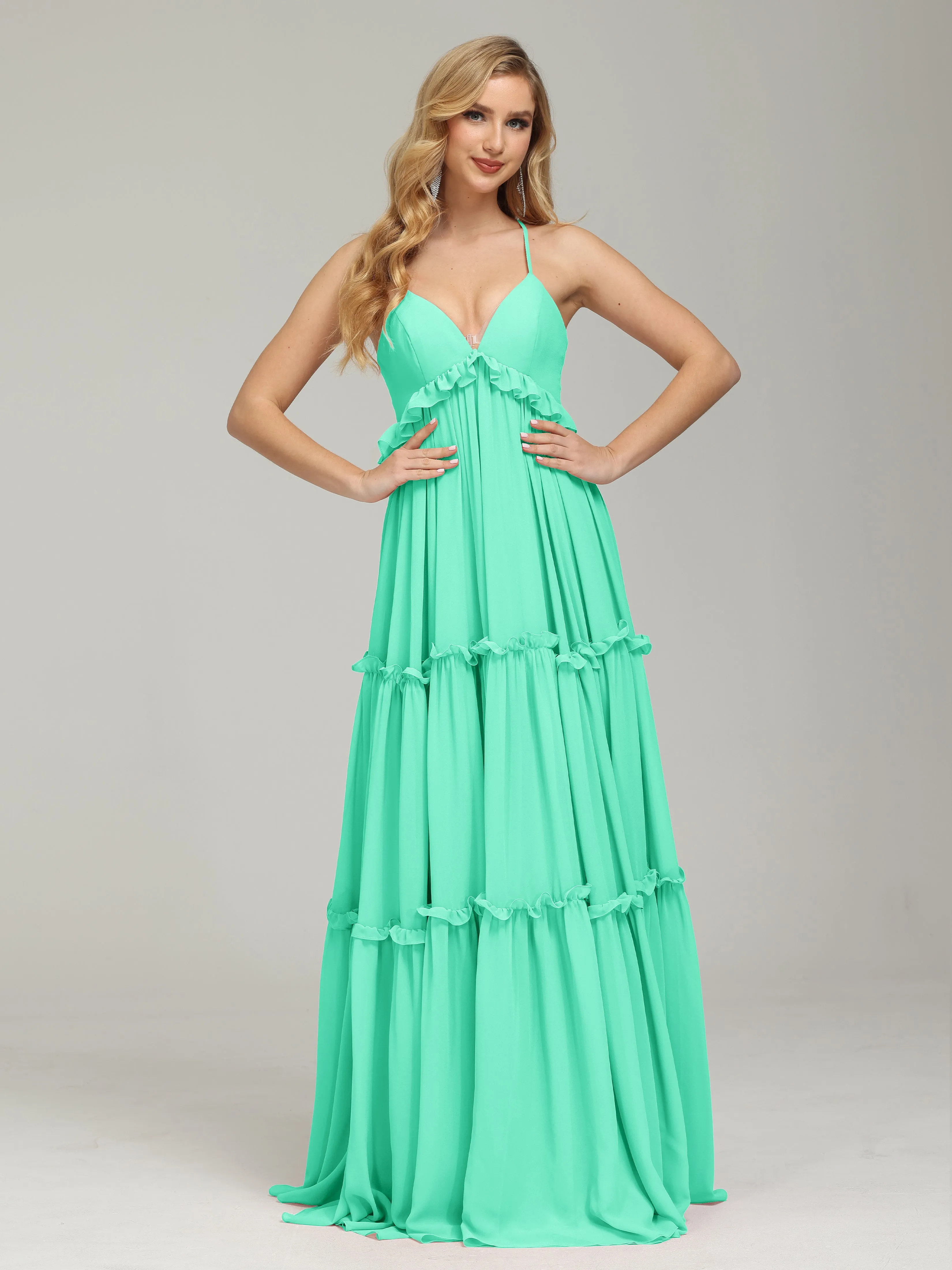 Pretty Spaghetti Straps Empire Waist Bridesmaid Dresses