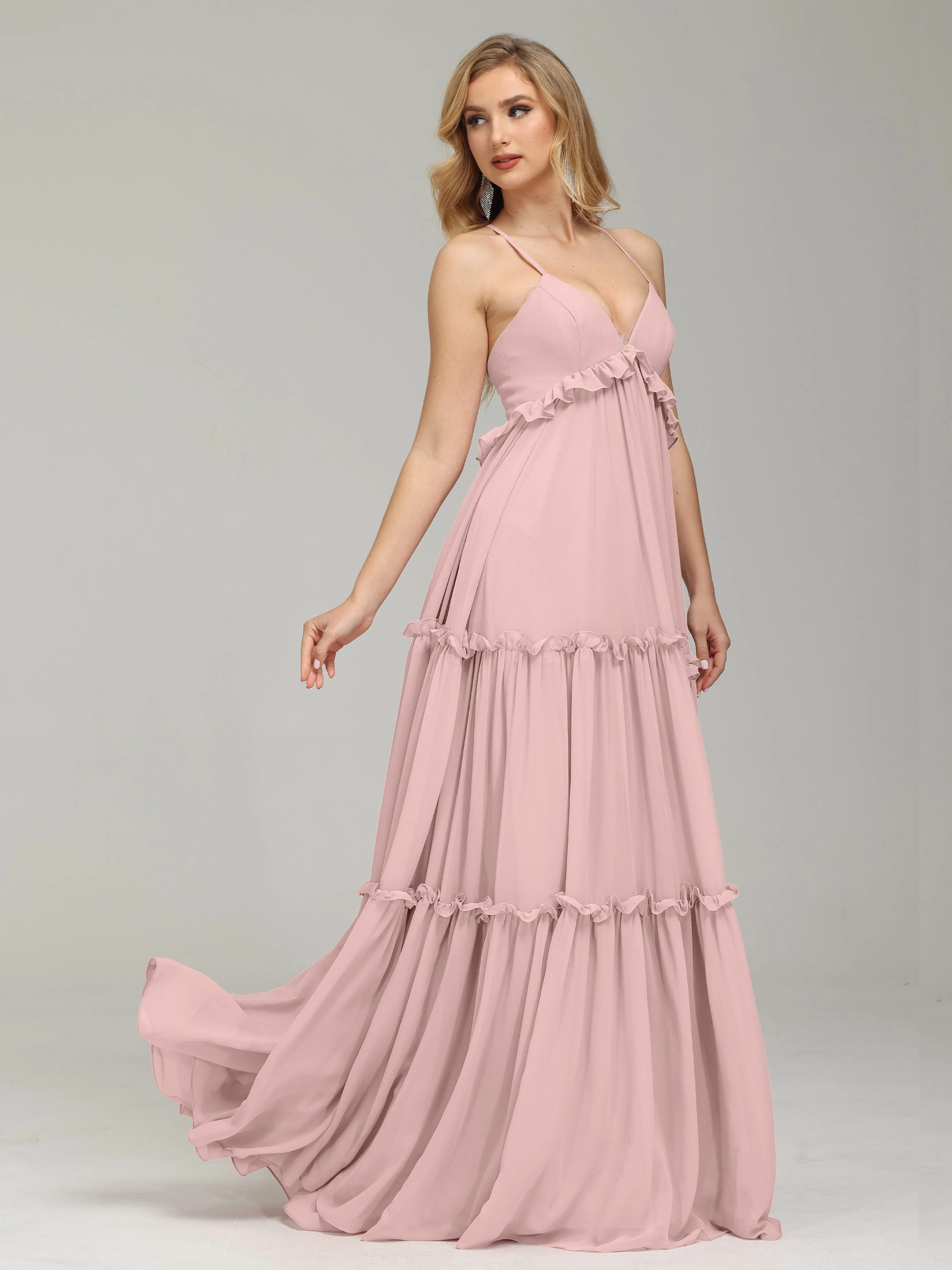 Pretty Spaghetti Straps Empire Waist Bridesmaid Dresses