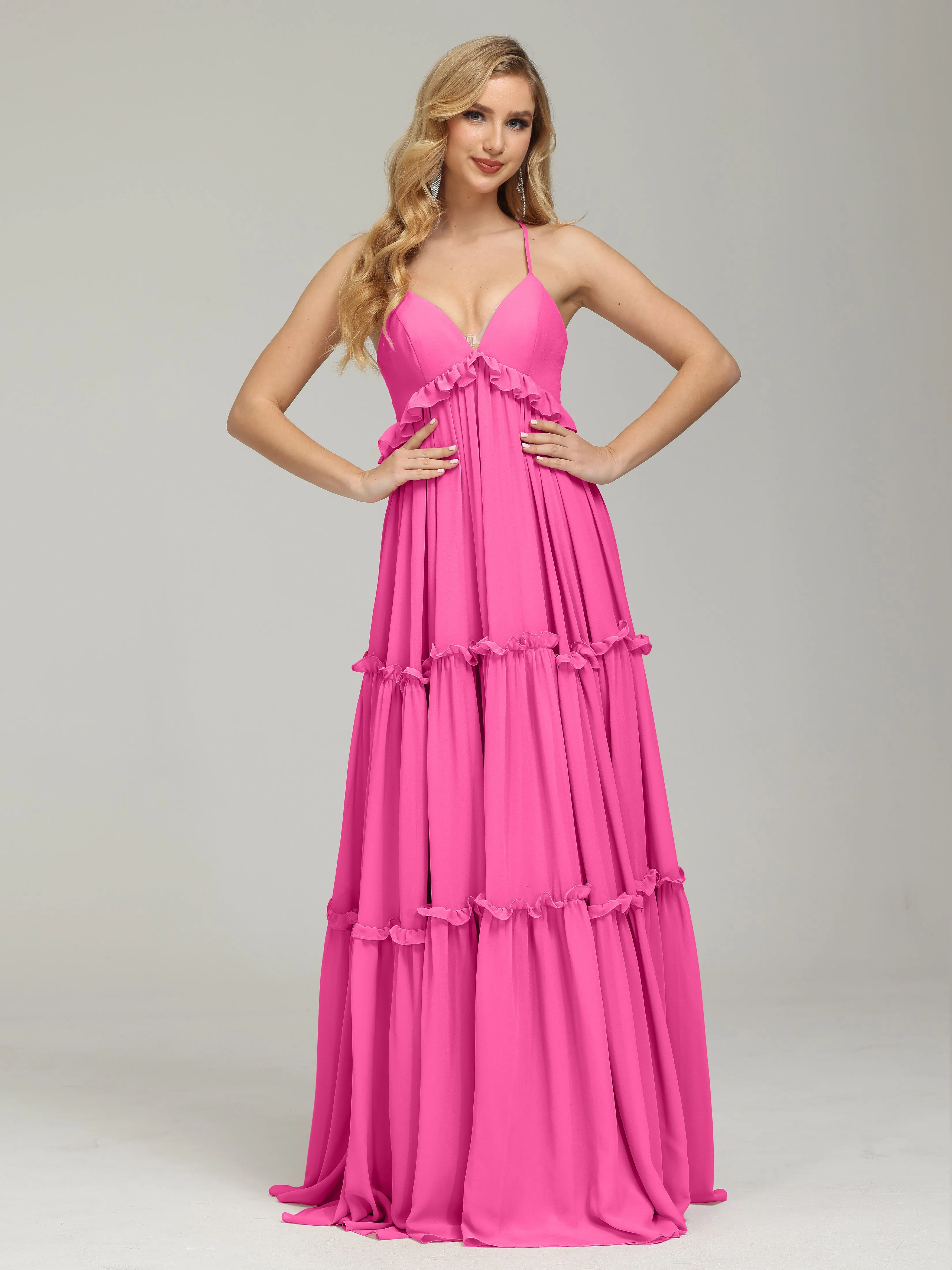 Pretty Spaghetti Straps Empire Waist Bridesmaid Dresses