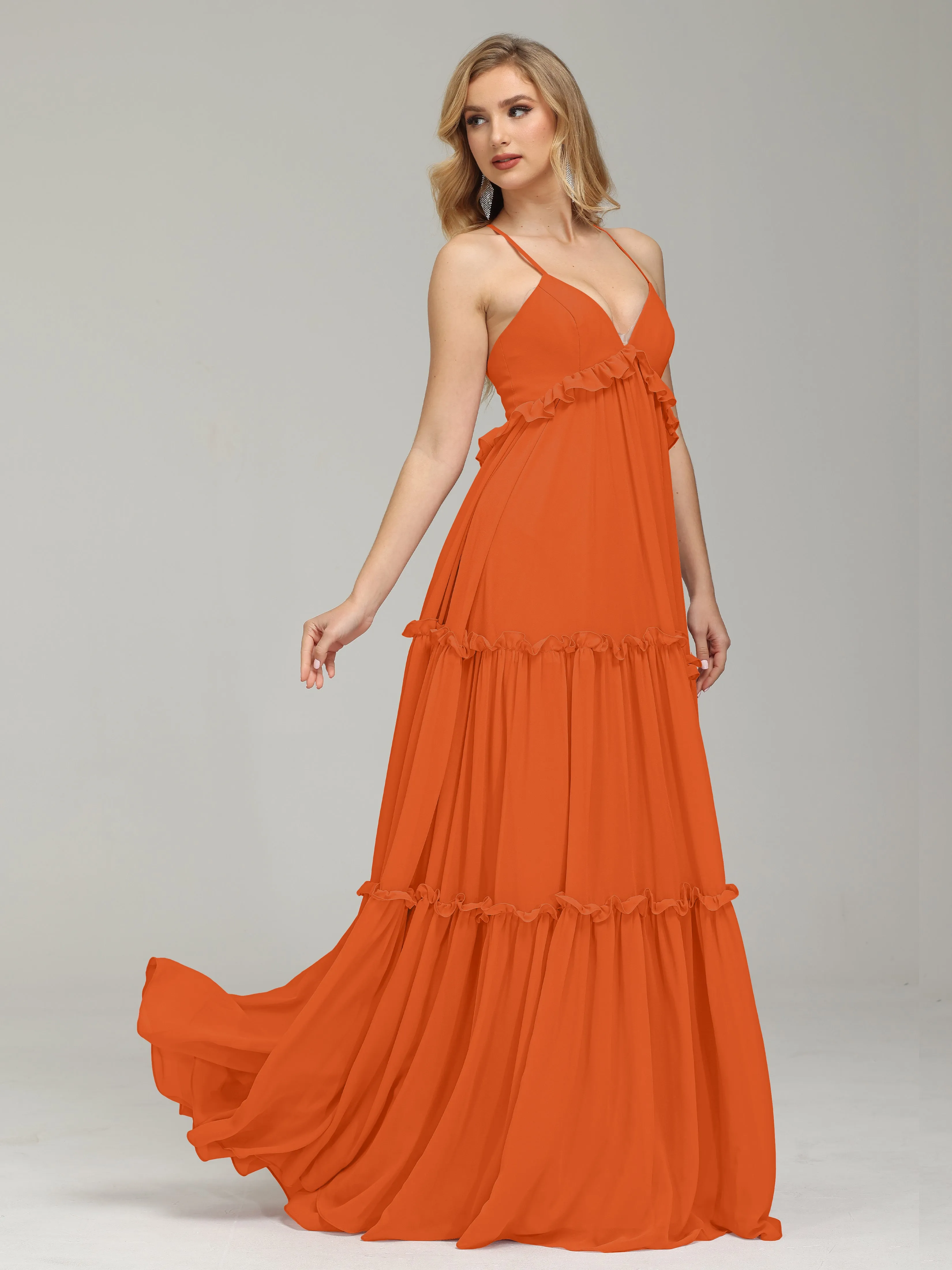 Pretty Spaghetti Straps Empire Waist Bridesmaid Dresses