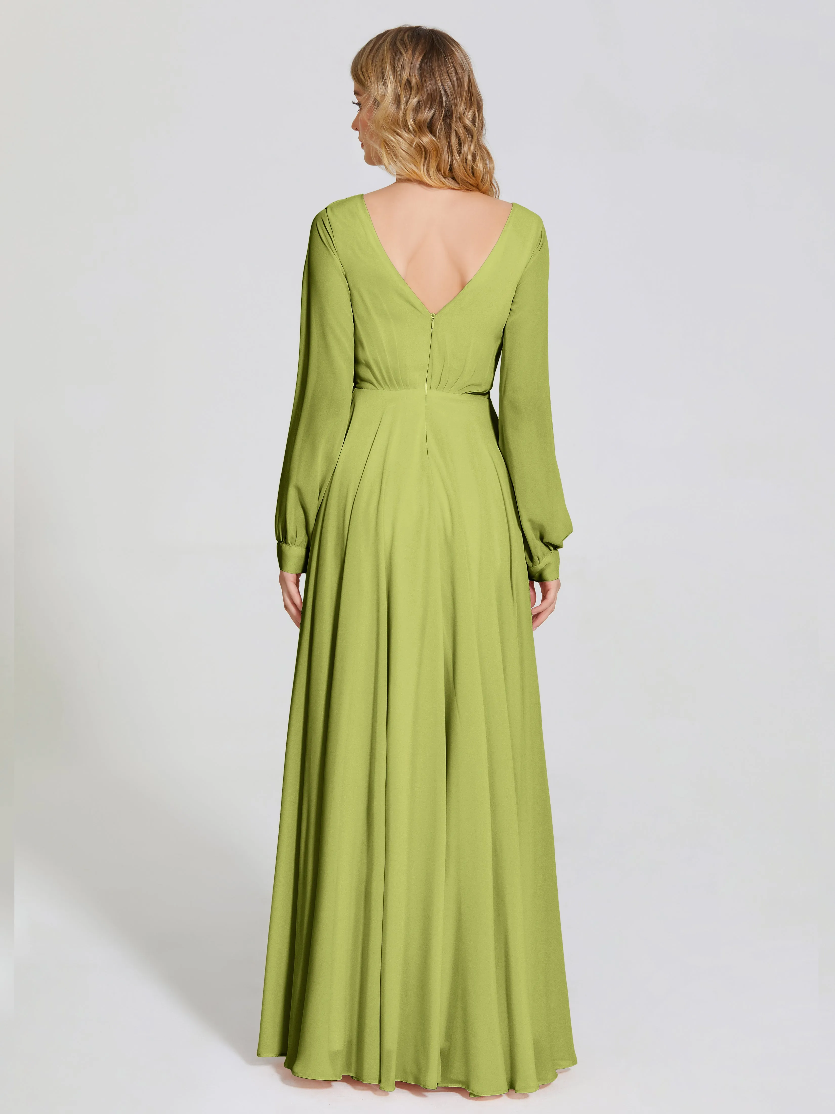 Raegan Simple Long Sleeves Chiffon Mother of the Bride Dress