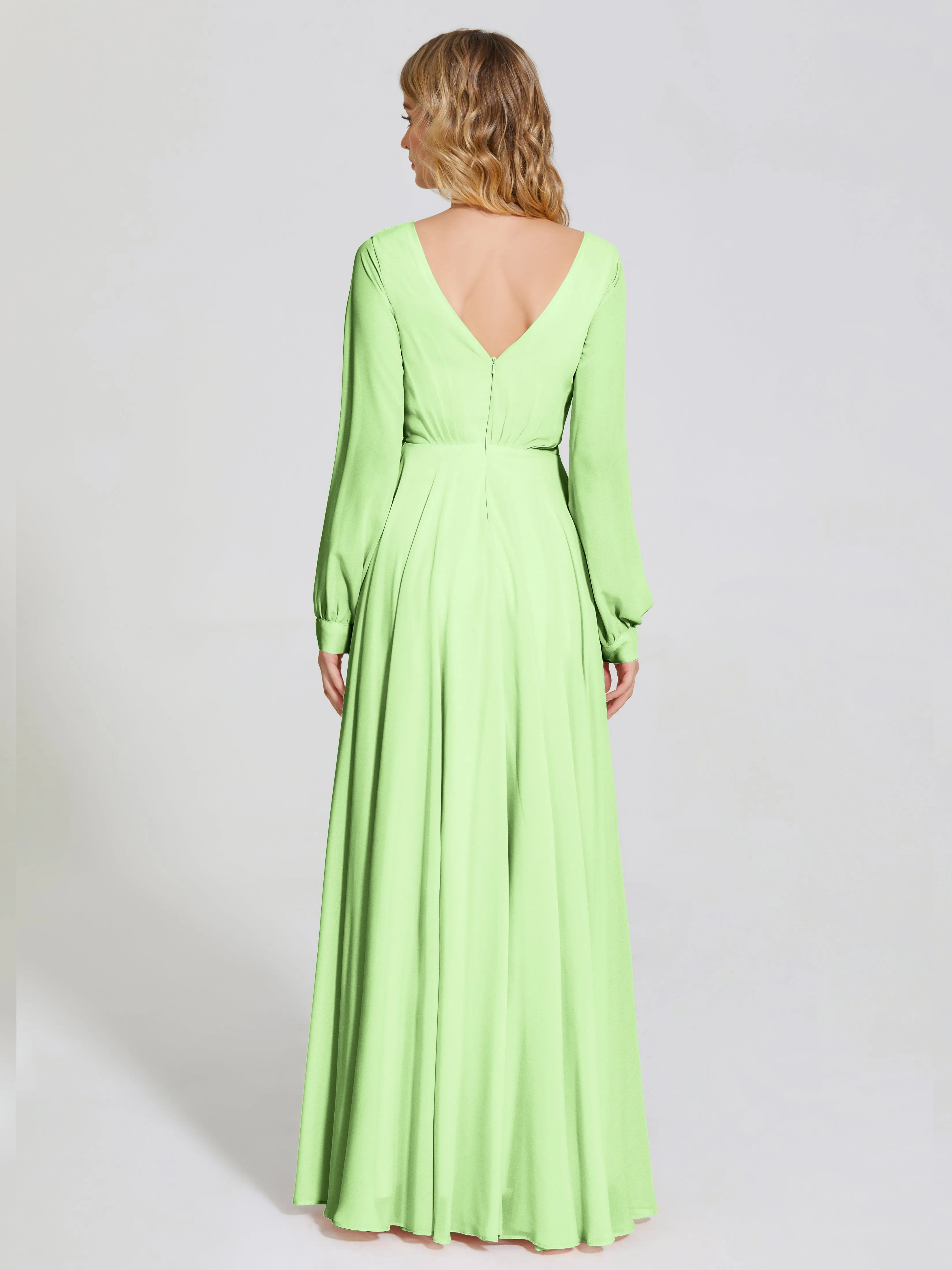 Raegan Simple Long Sleeves Chiffon Mother of the Bride Dress