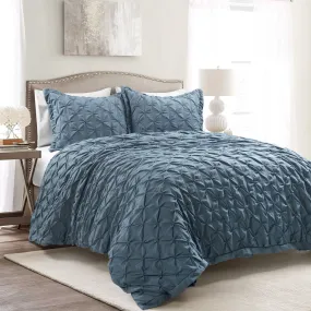 Ravello Pintuck 3 Piece Duvet Cover Set