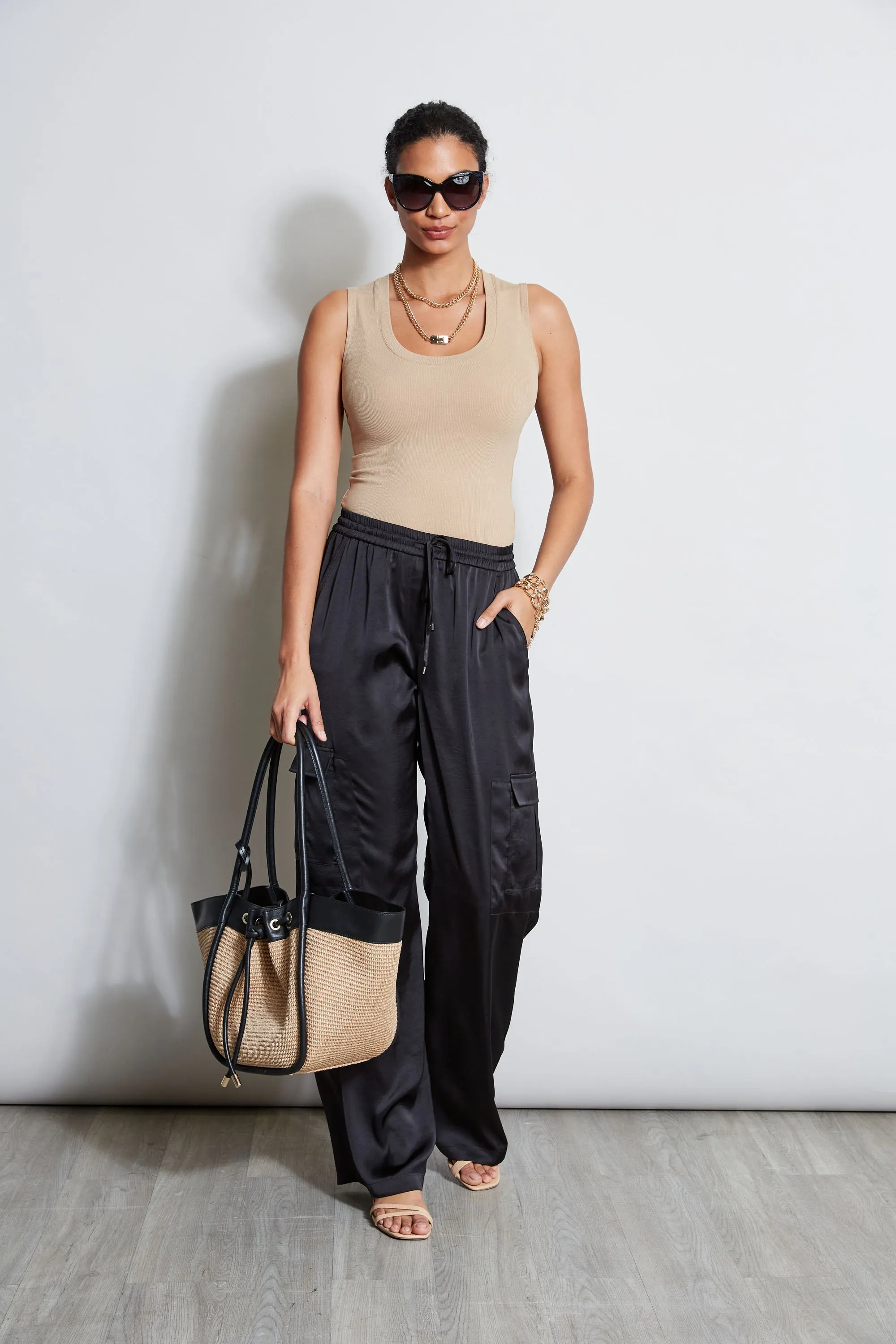 Relaxed Satin Cargo Pant